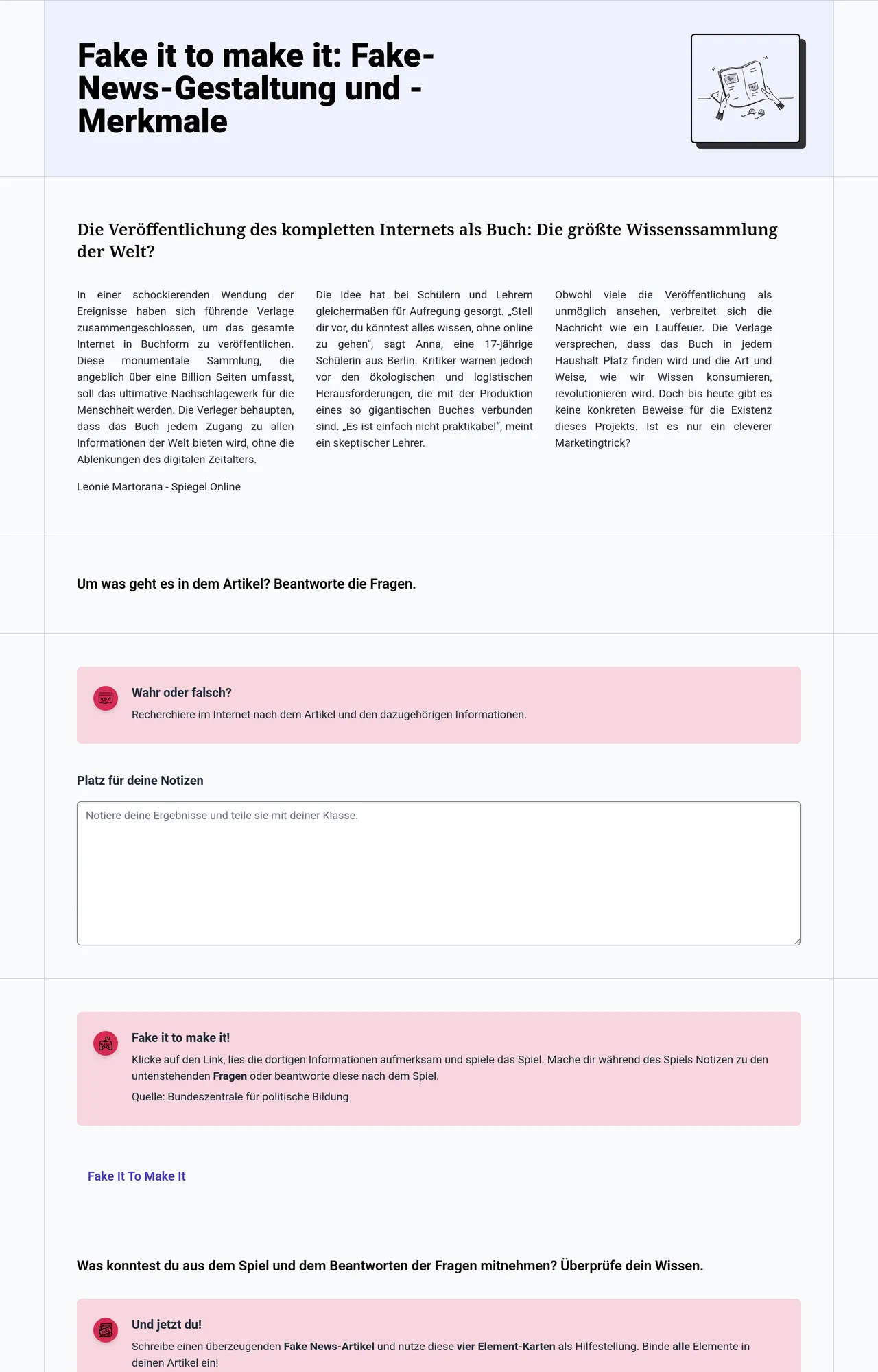 Fake it to make it: Fake-News-Gestaltung und -Merkmale
