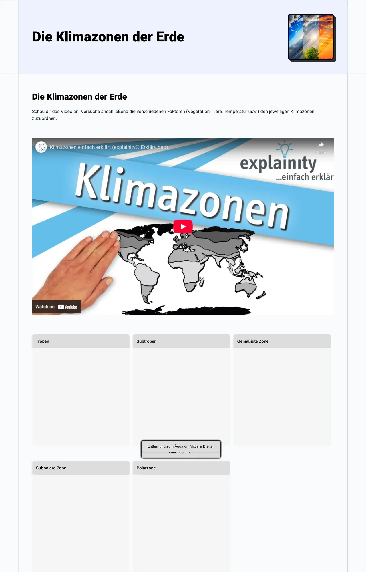 Die Klimazonen der Erde