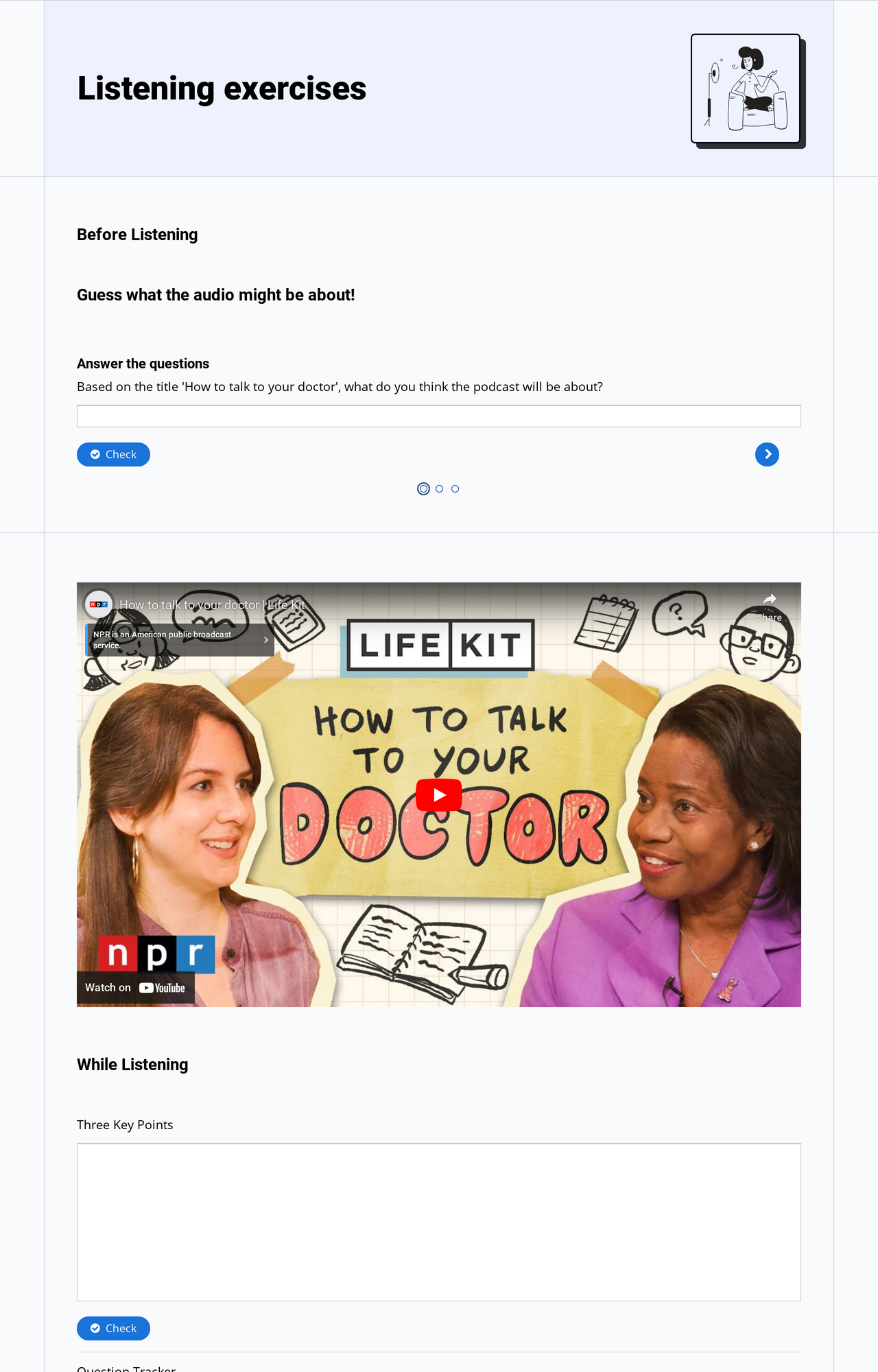 Listening exercises