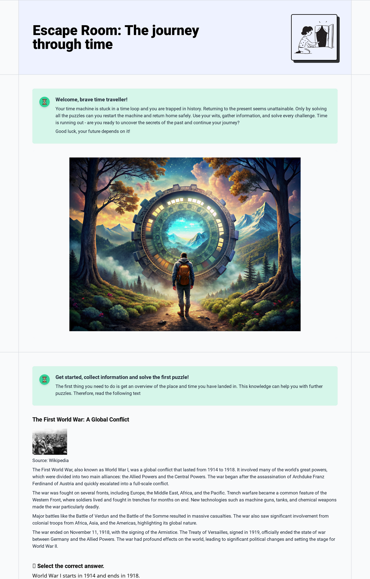 Escape Room: The journey through time