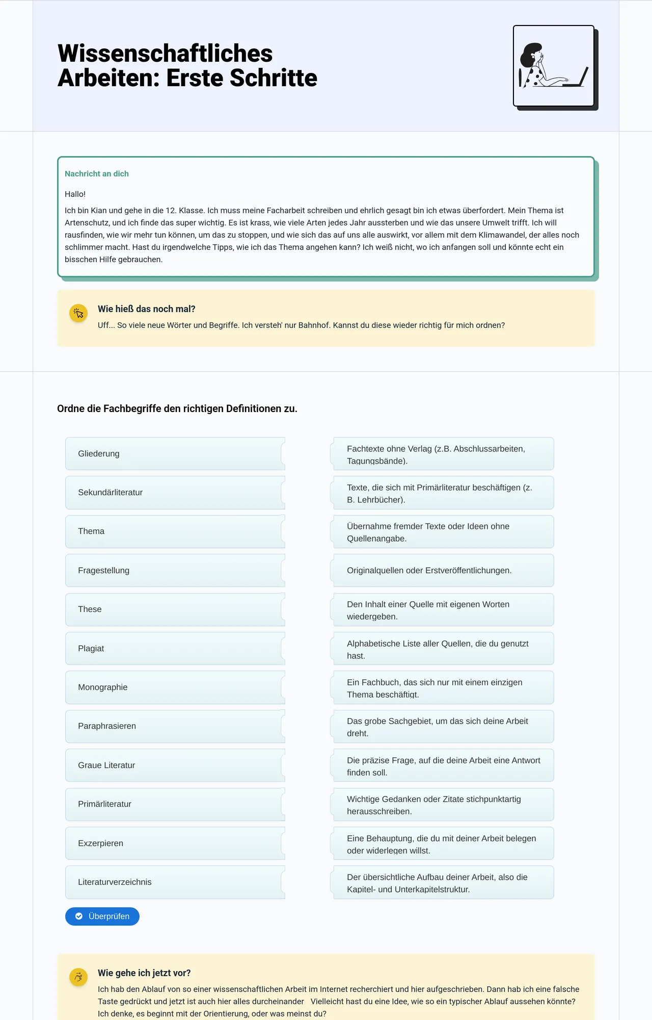 Wissenschaftliches Arbeiten: Erste Schritte
