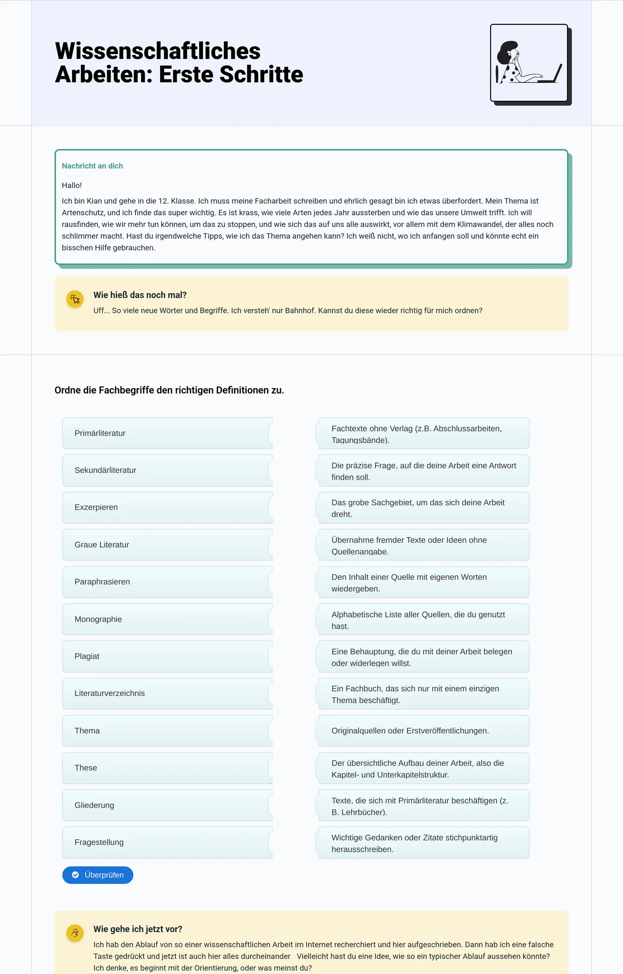 Wissenschaftliches Arbeiten: Erste Schritte