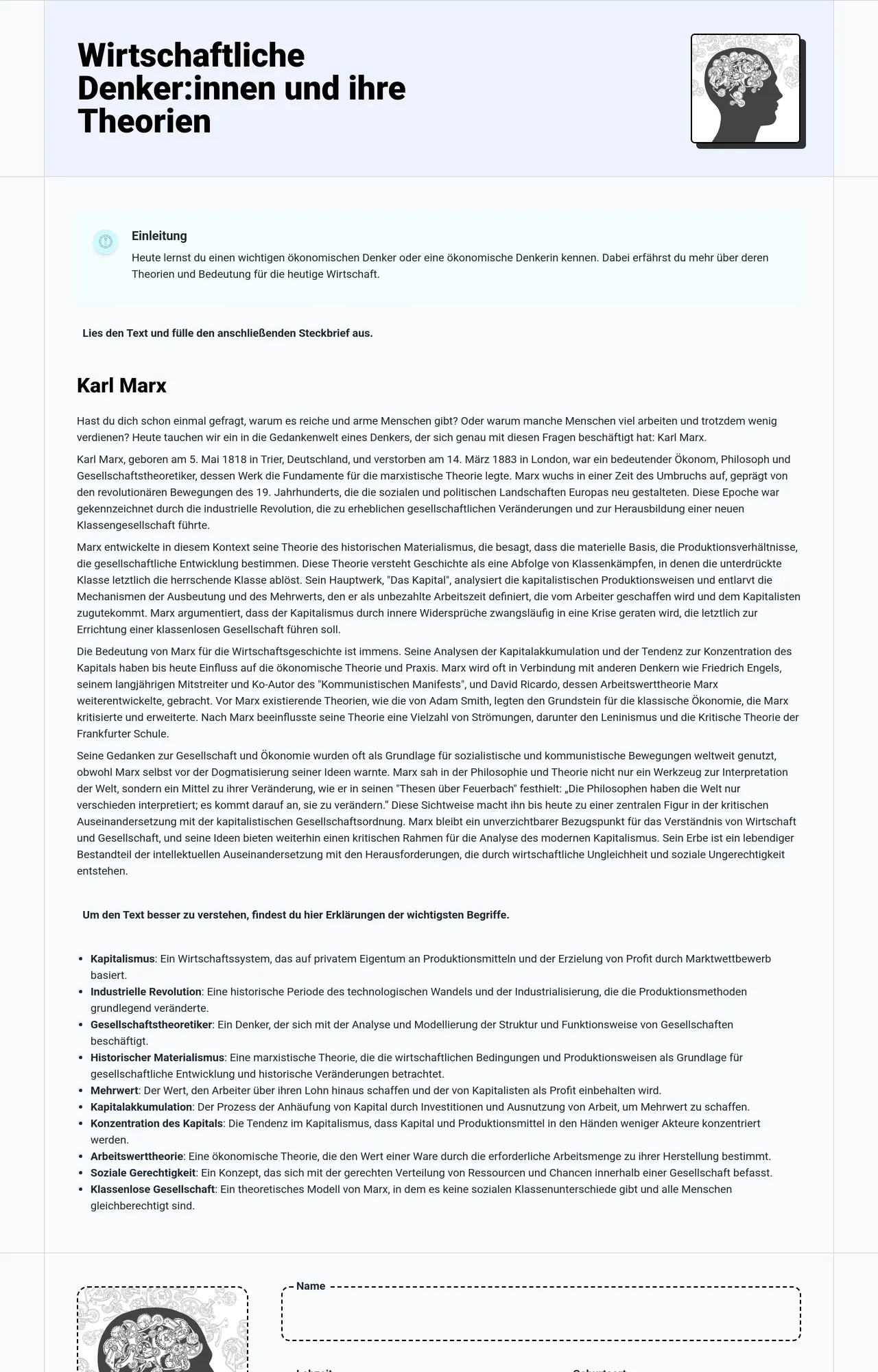 Wirtschaftliche Denker:innen und ihre Theorien