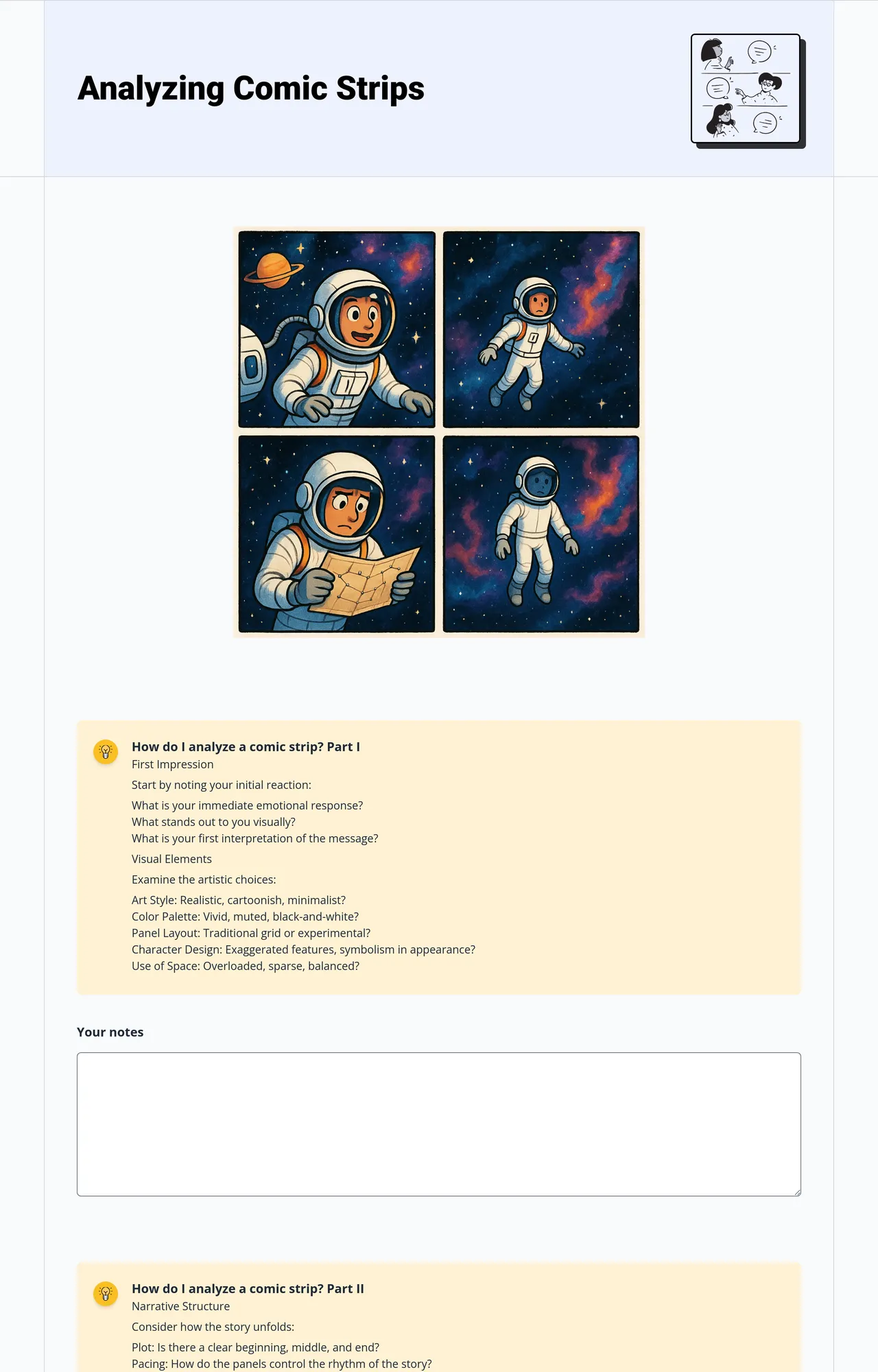 Analyzing Comic Strips
