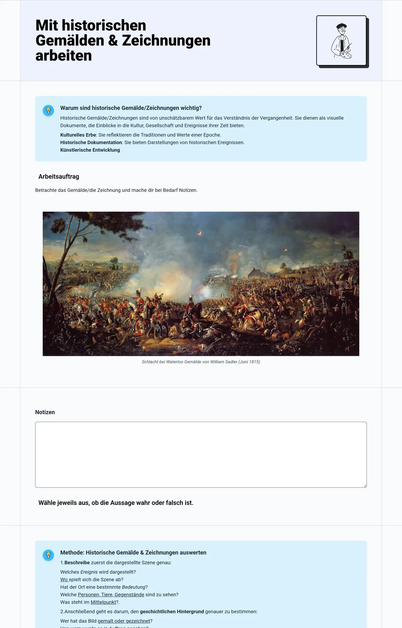 Mit historischen Gemälden & Zeichnungen arbeiten