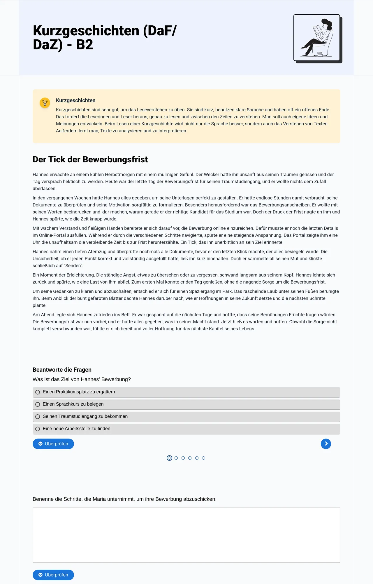 Kurzgeschichten (DaF/ DaZ) - B2