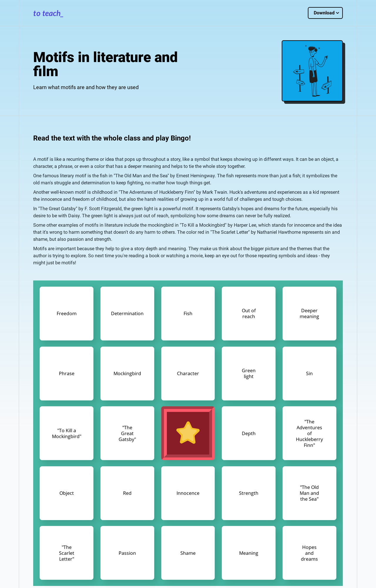 Motifs in literature and film (intermediate/advanced)