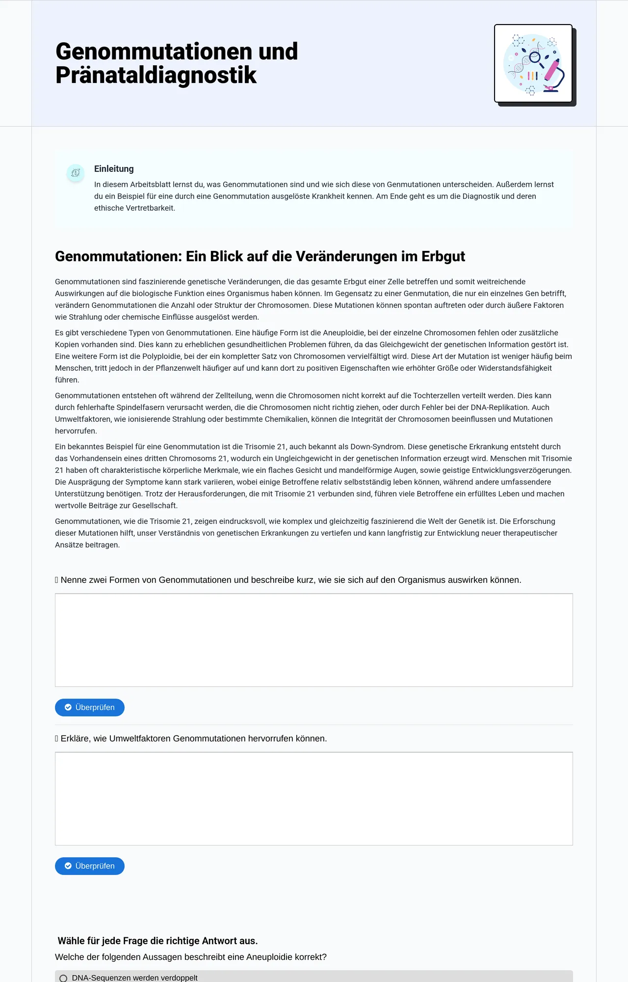 Genommutationen und Pränataldiagnostik