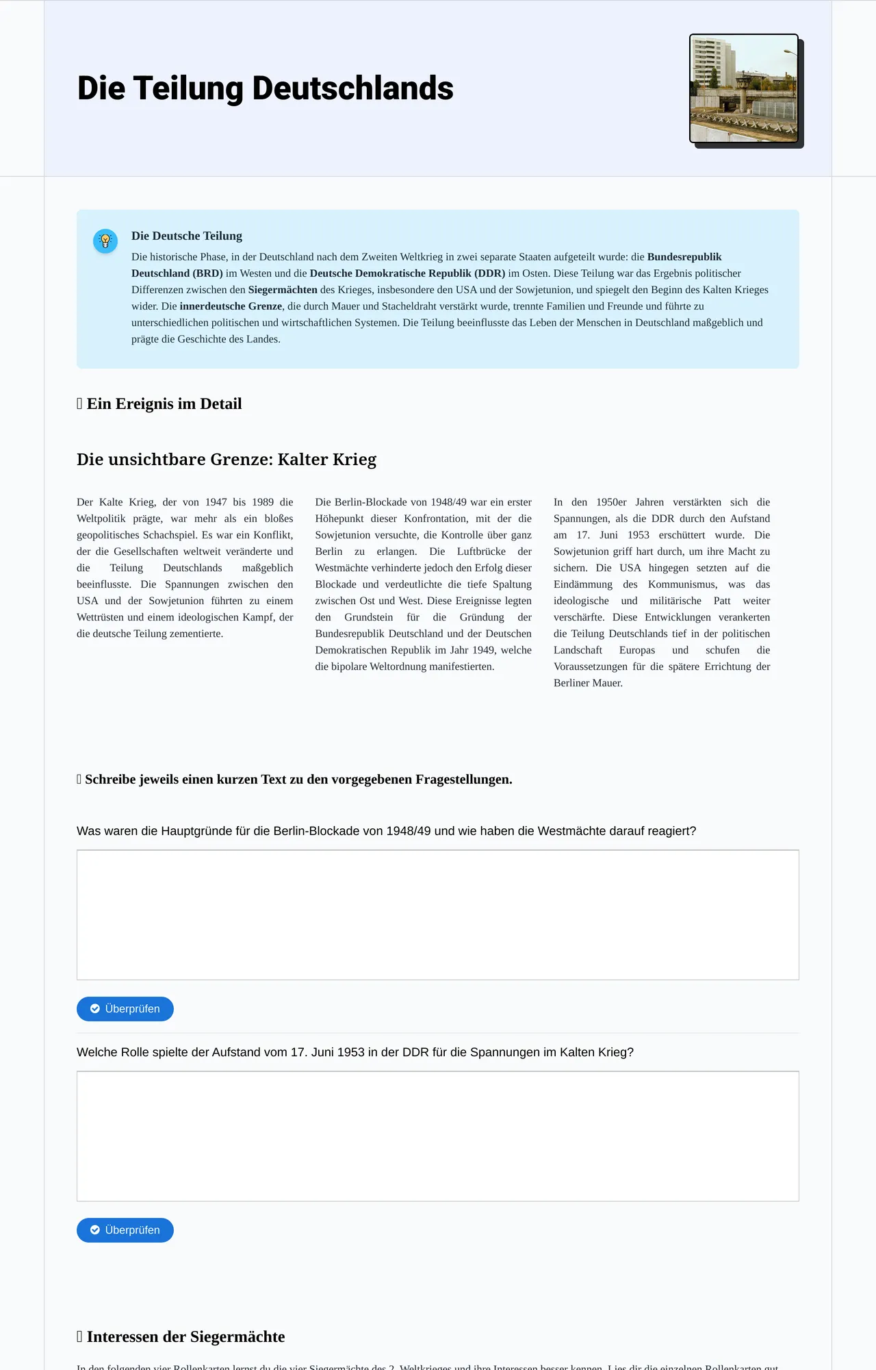 Die Teilung Deutschlands