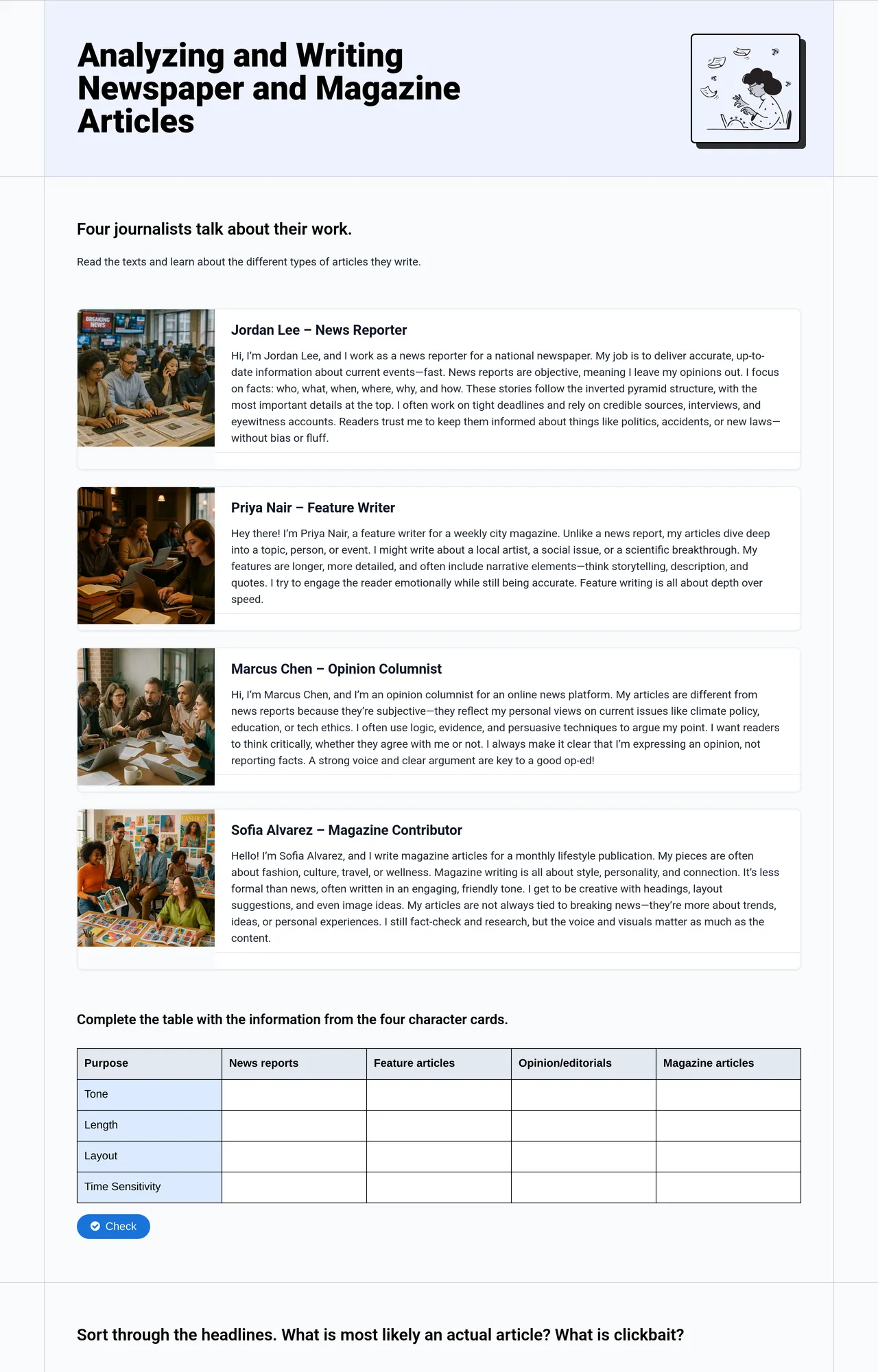 Analyzing and Writing Newspaper and Magazine Articles