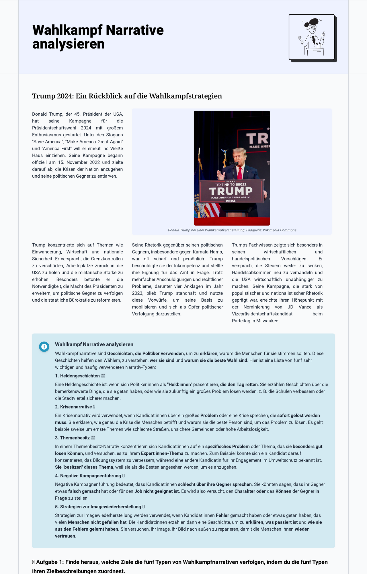 Wahlkampf-Narrative analysieren