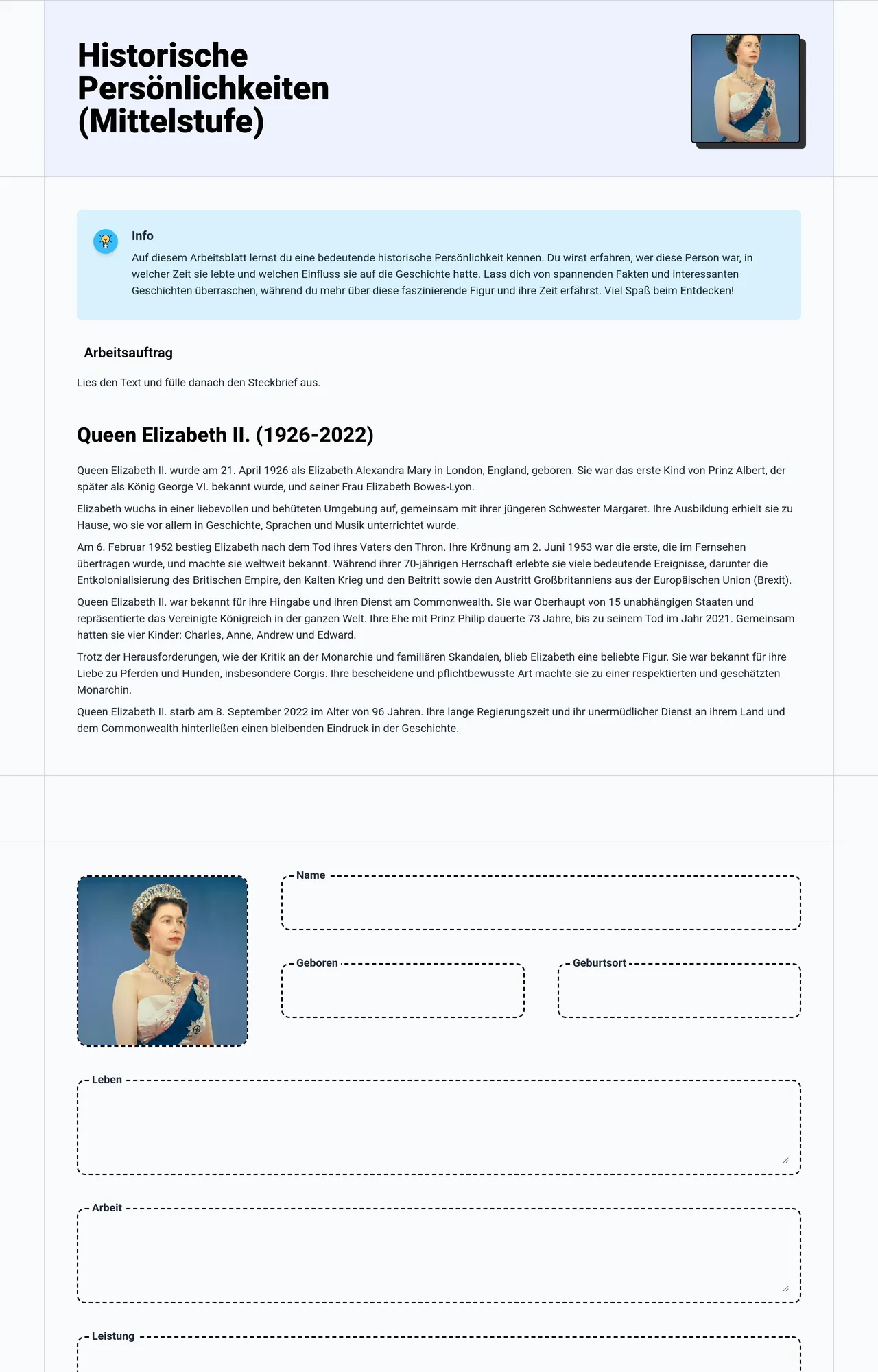 Historische Persönlichkeiten (Mittelstufe)