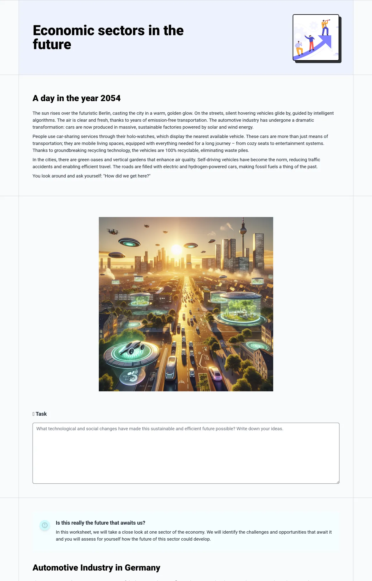 Economic sectors in the future