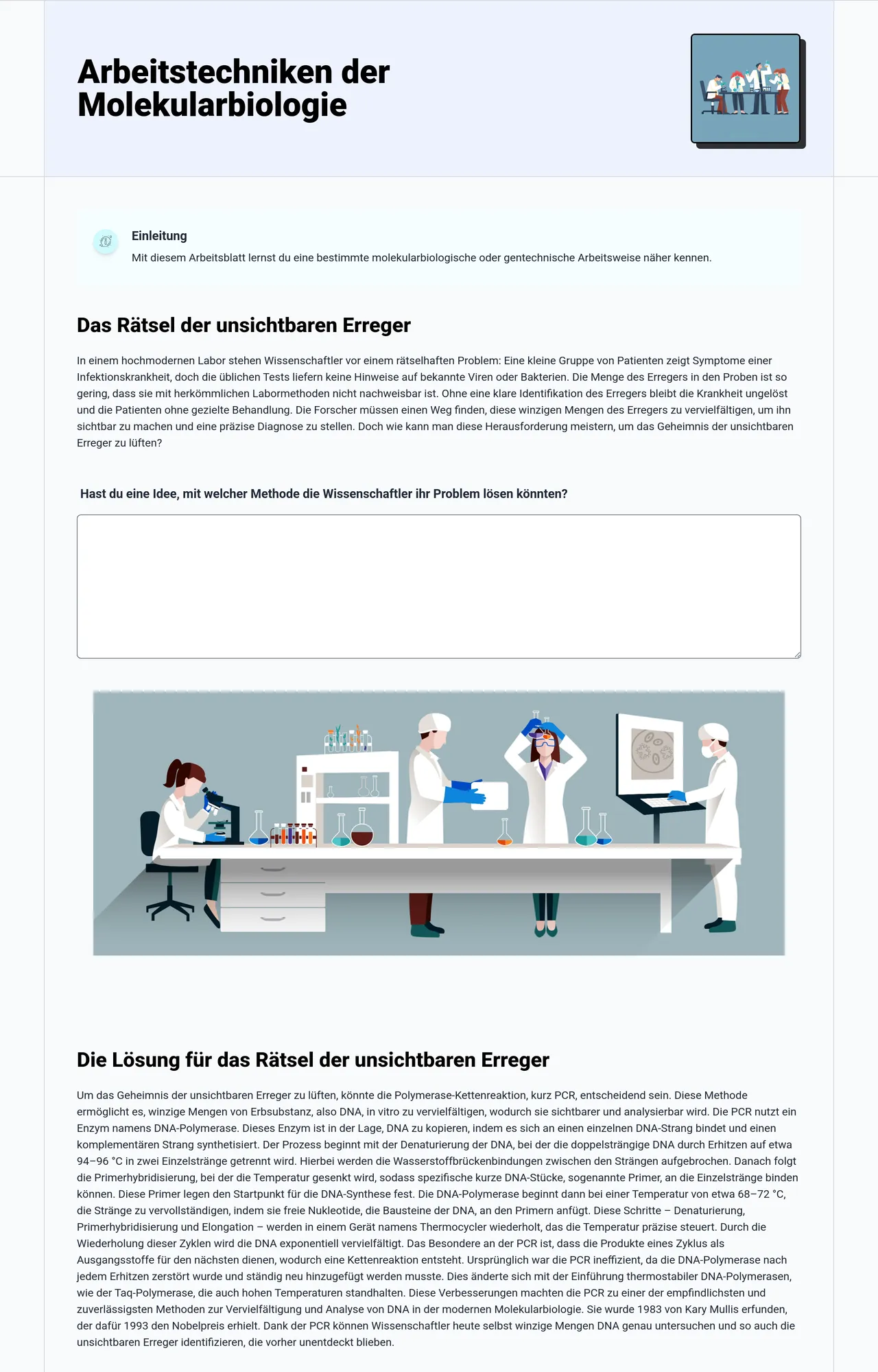 Arbeitstechniken der Molekularbiologie 