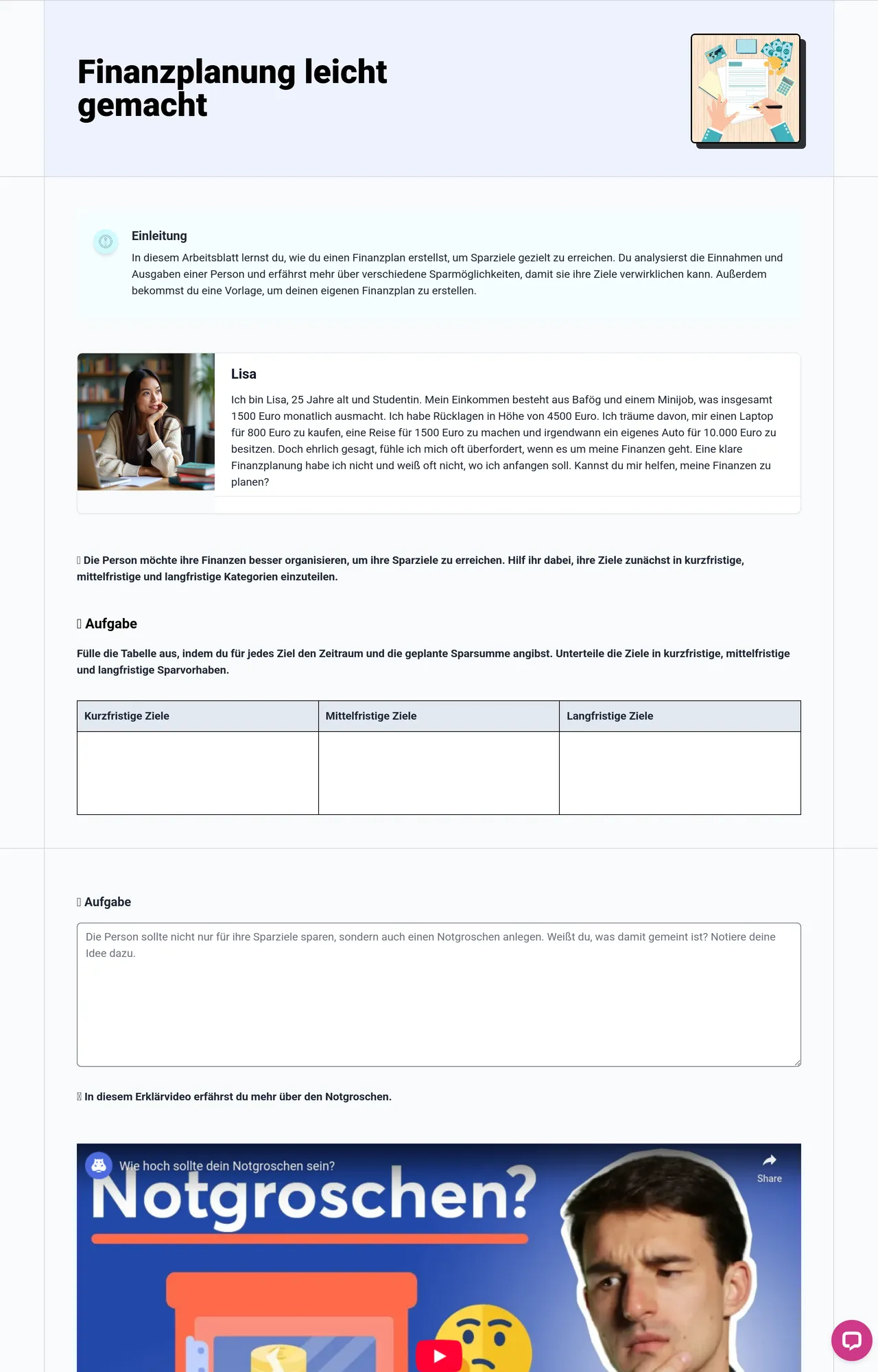 Finanzplanung leicht gemacht