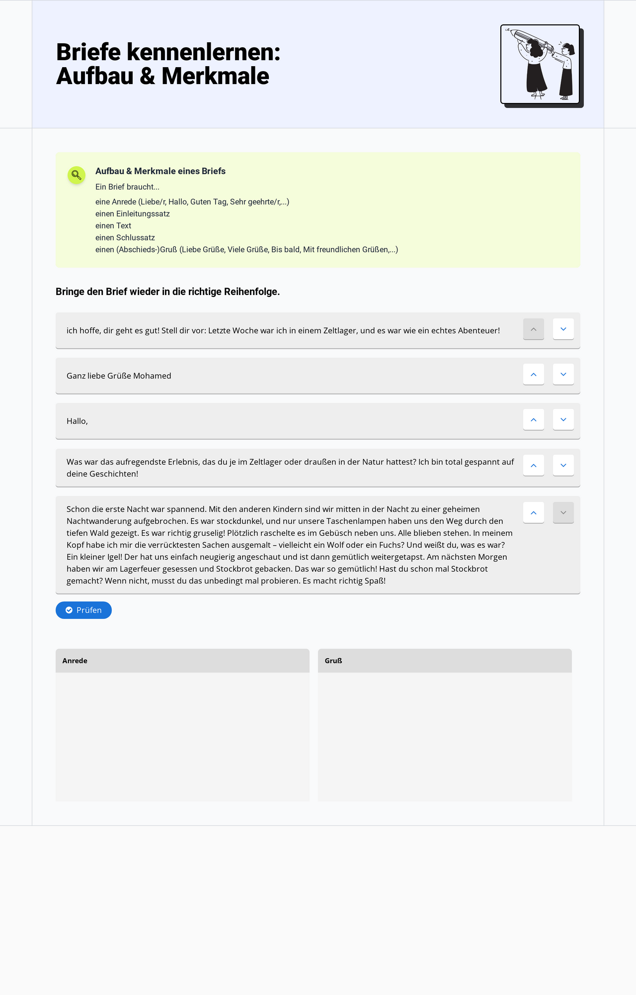 Briefe kennenlernen: Aufbau & Merkmale (Grundschule)