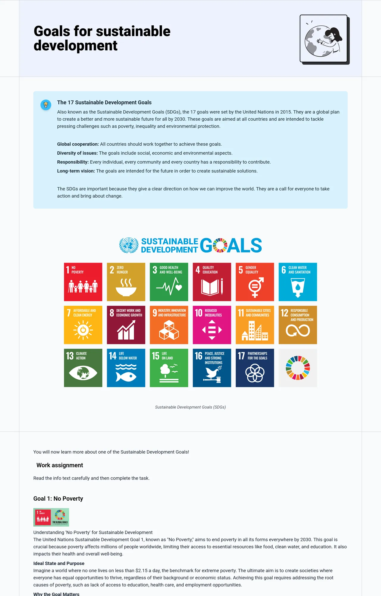 Goals for sustainable development