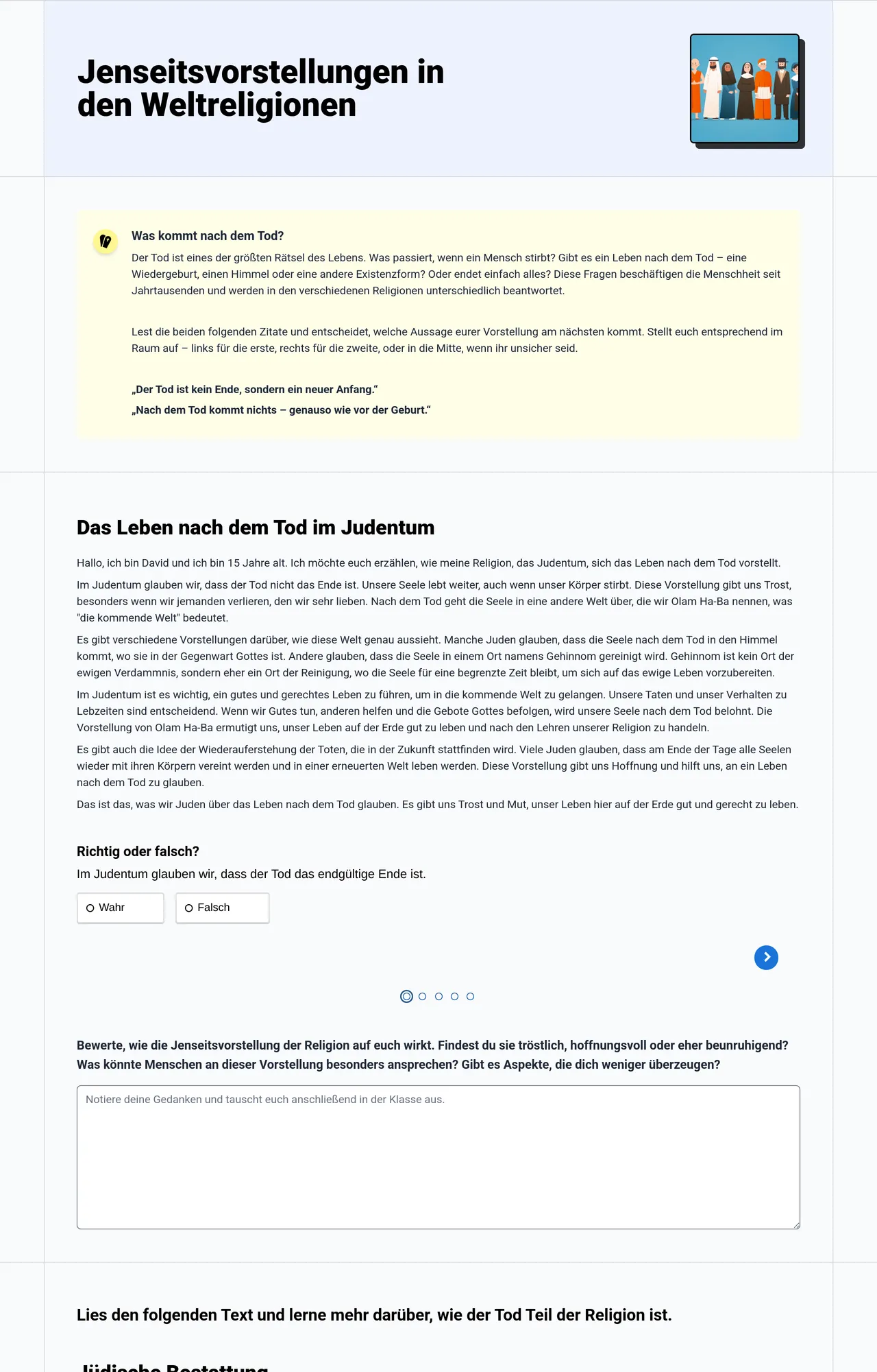 Jenseitsvorstellungen in den Weltreligionen