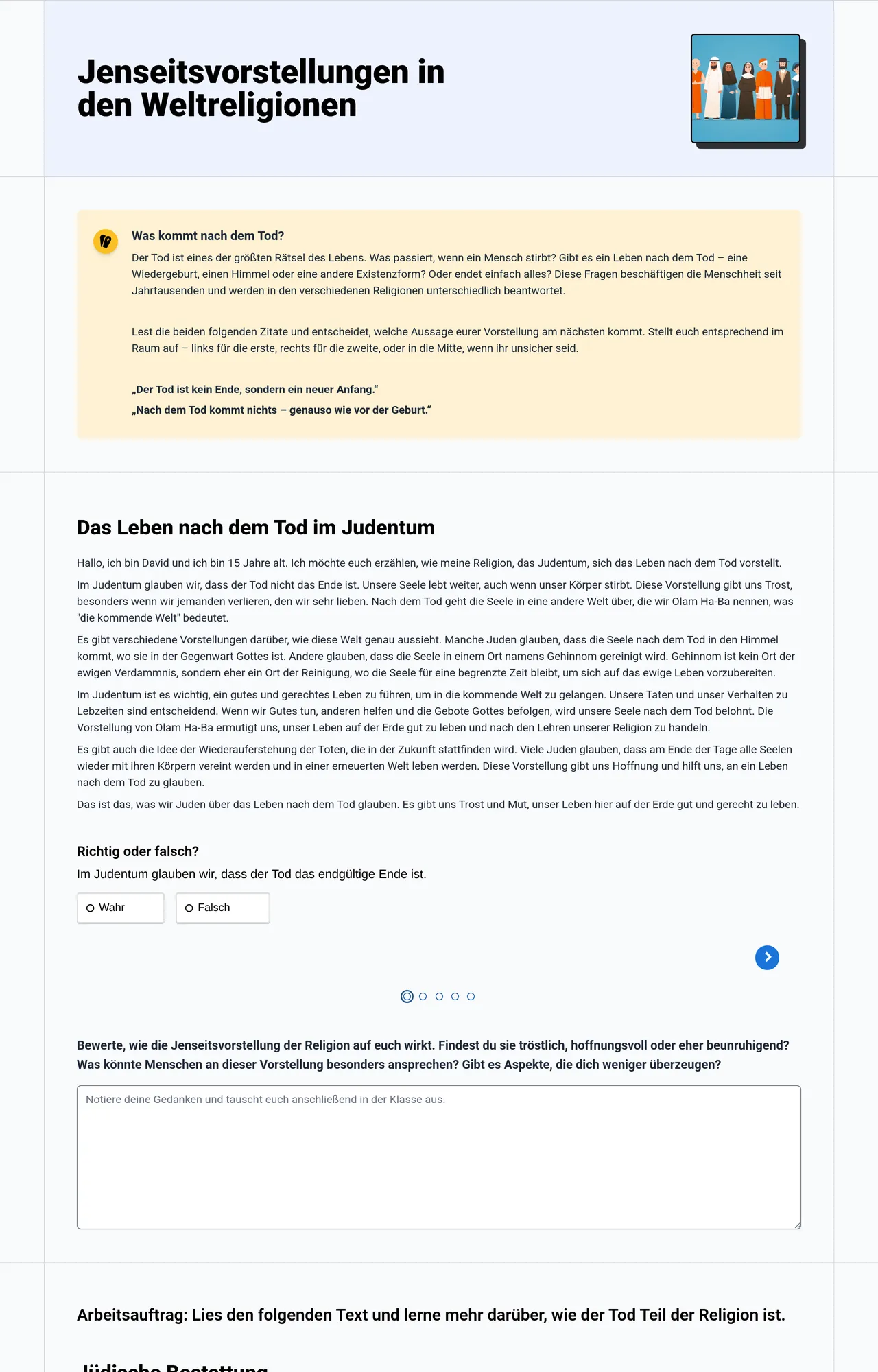 Jenseitsvorstellungen in den Weltreligionen