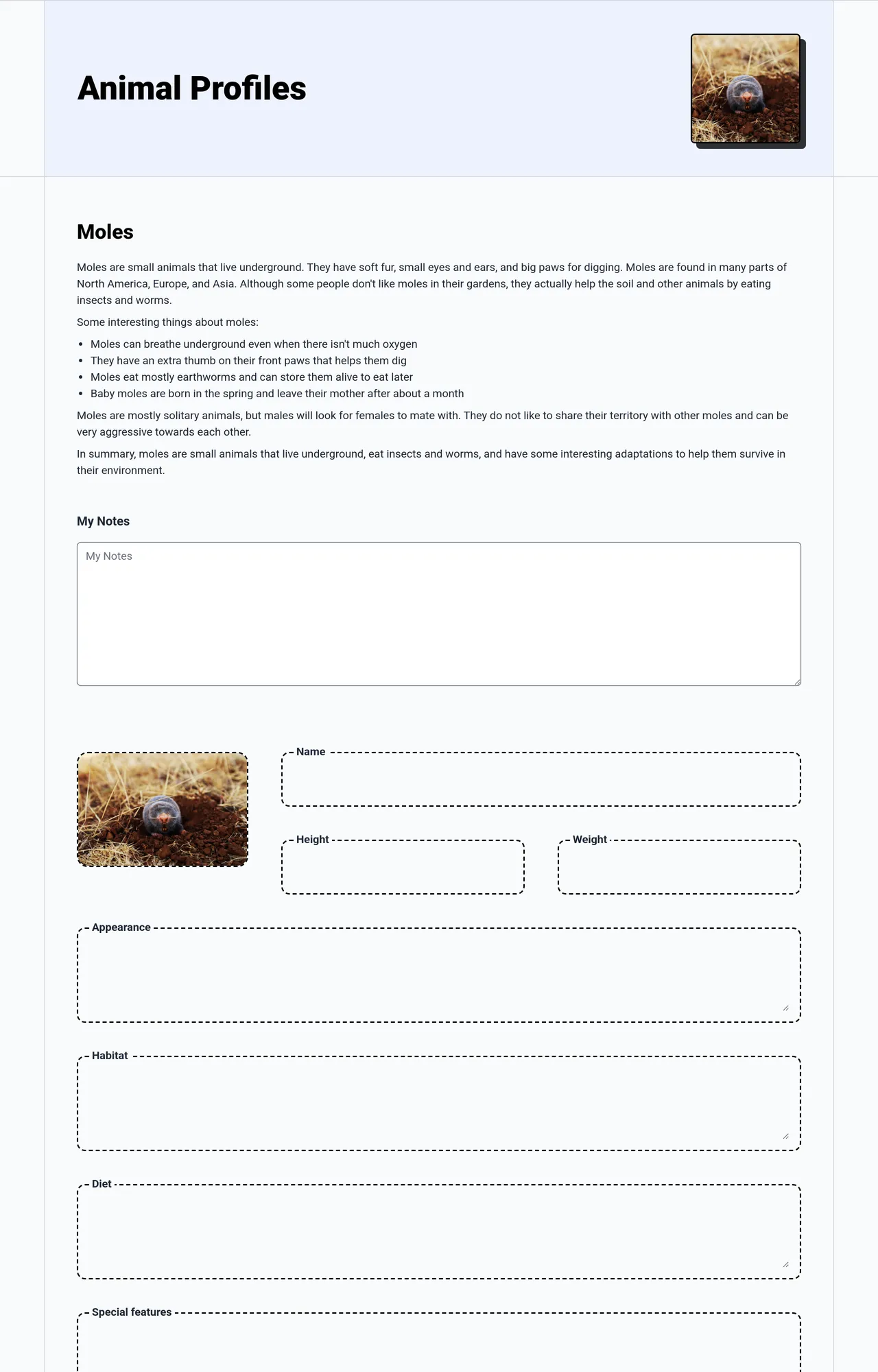 Animal Profiles