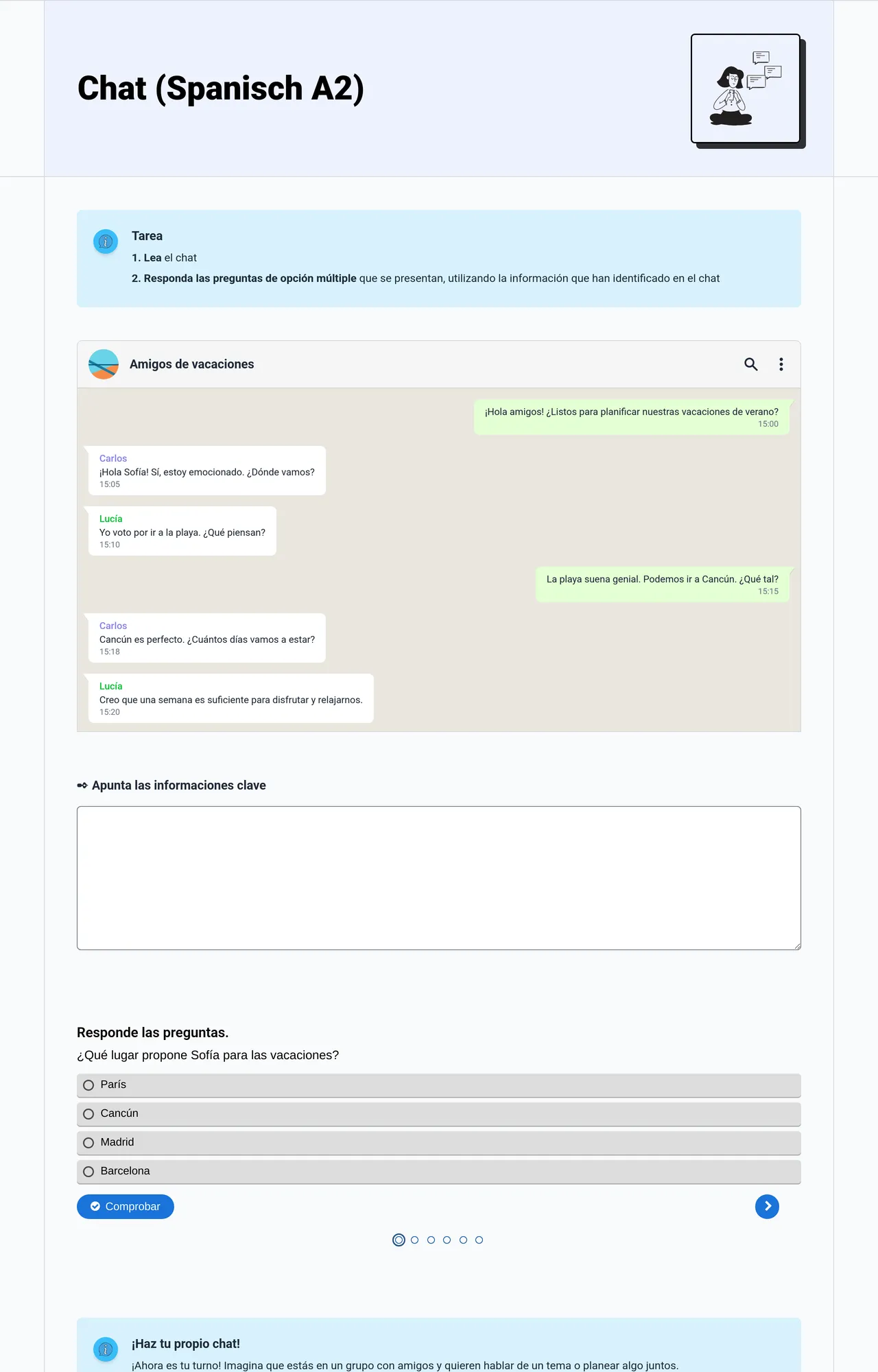 Chat (Spanisch A2)