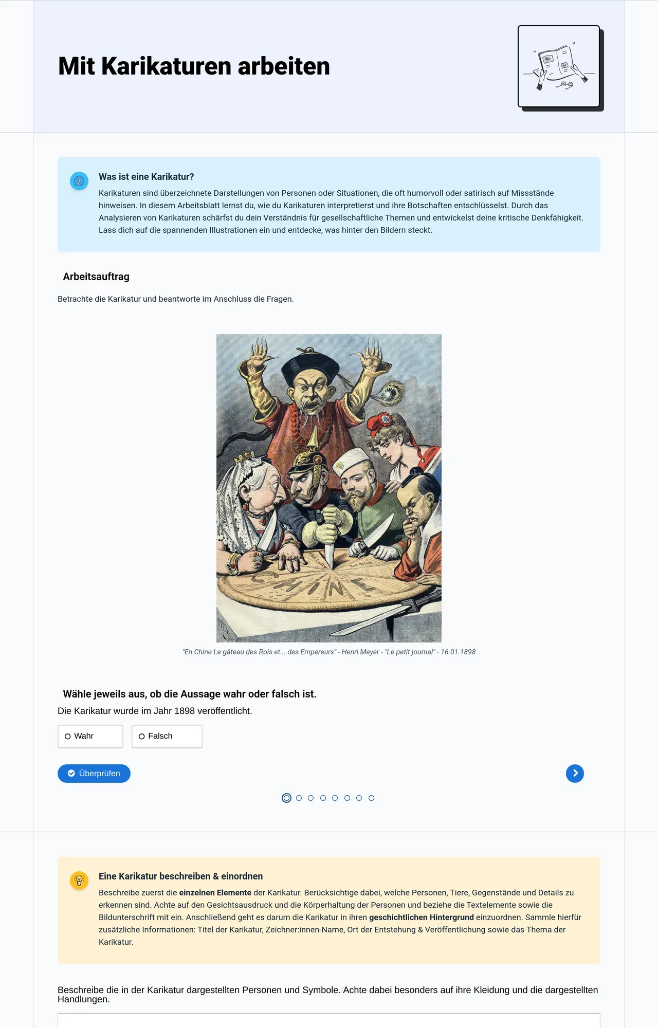 Mit Karikaturen arbeiten