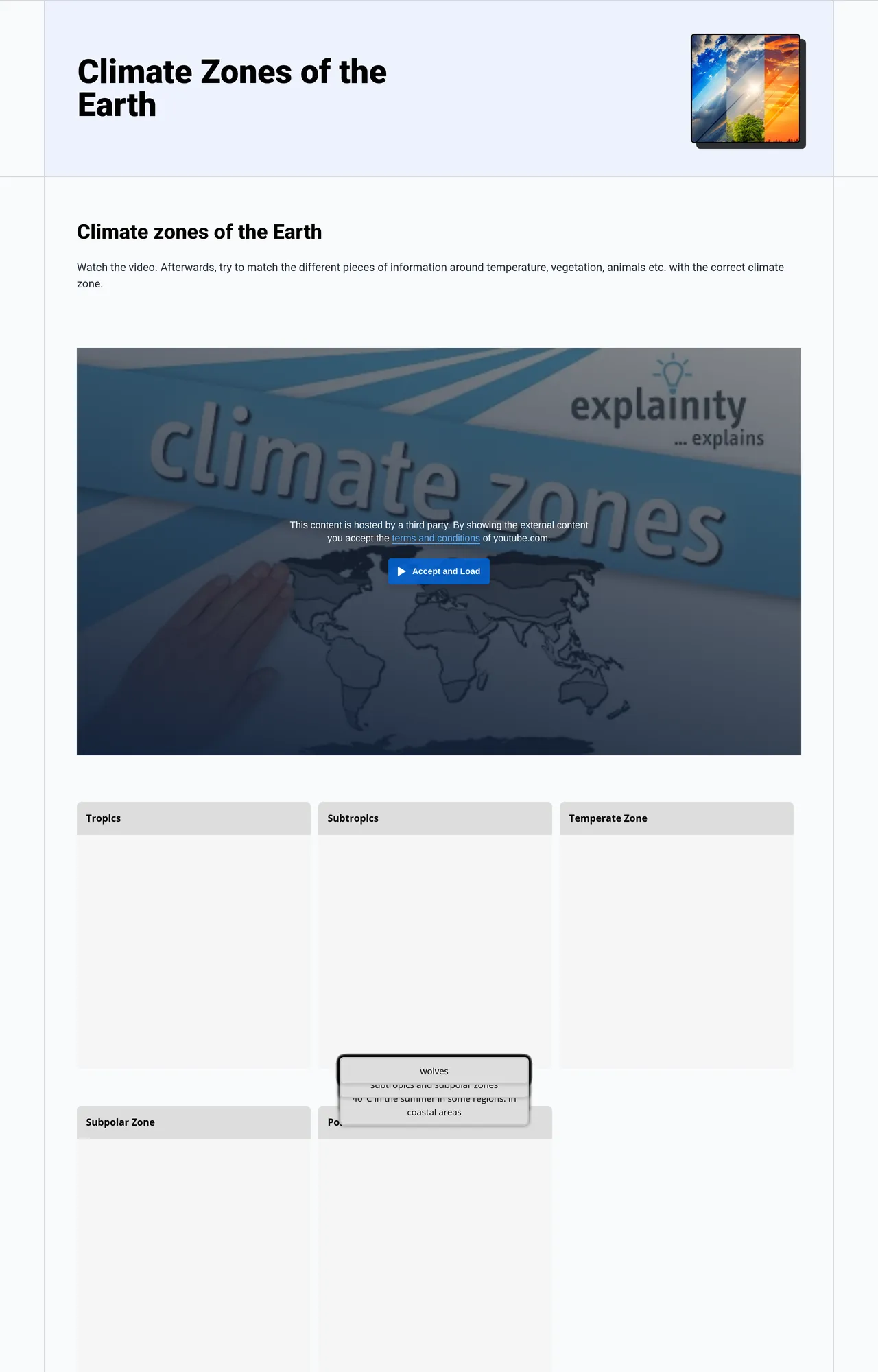 Climate Zones of the Earth