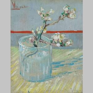 Цъфтящ бадемов клон в чаша в онлайн галерия от Ван Гог