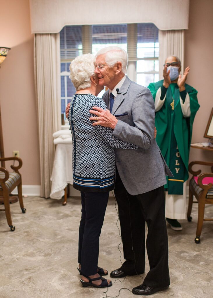 Leo Walsh and Madalene Hardison got married in the community chapel