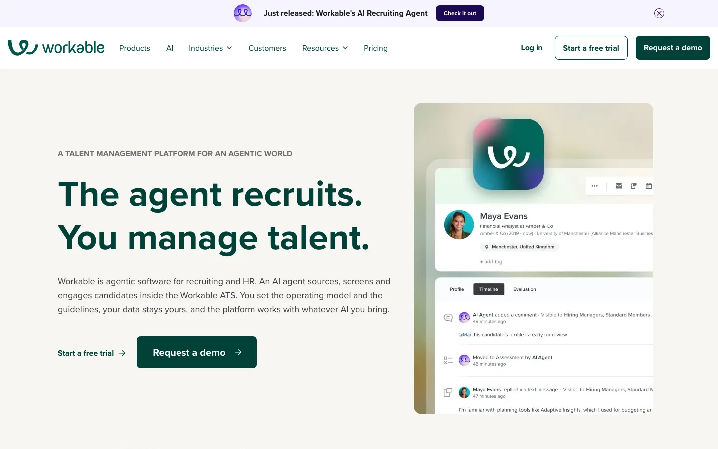 Workable homepage