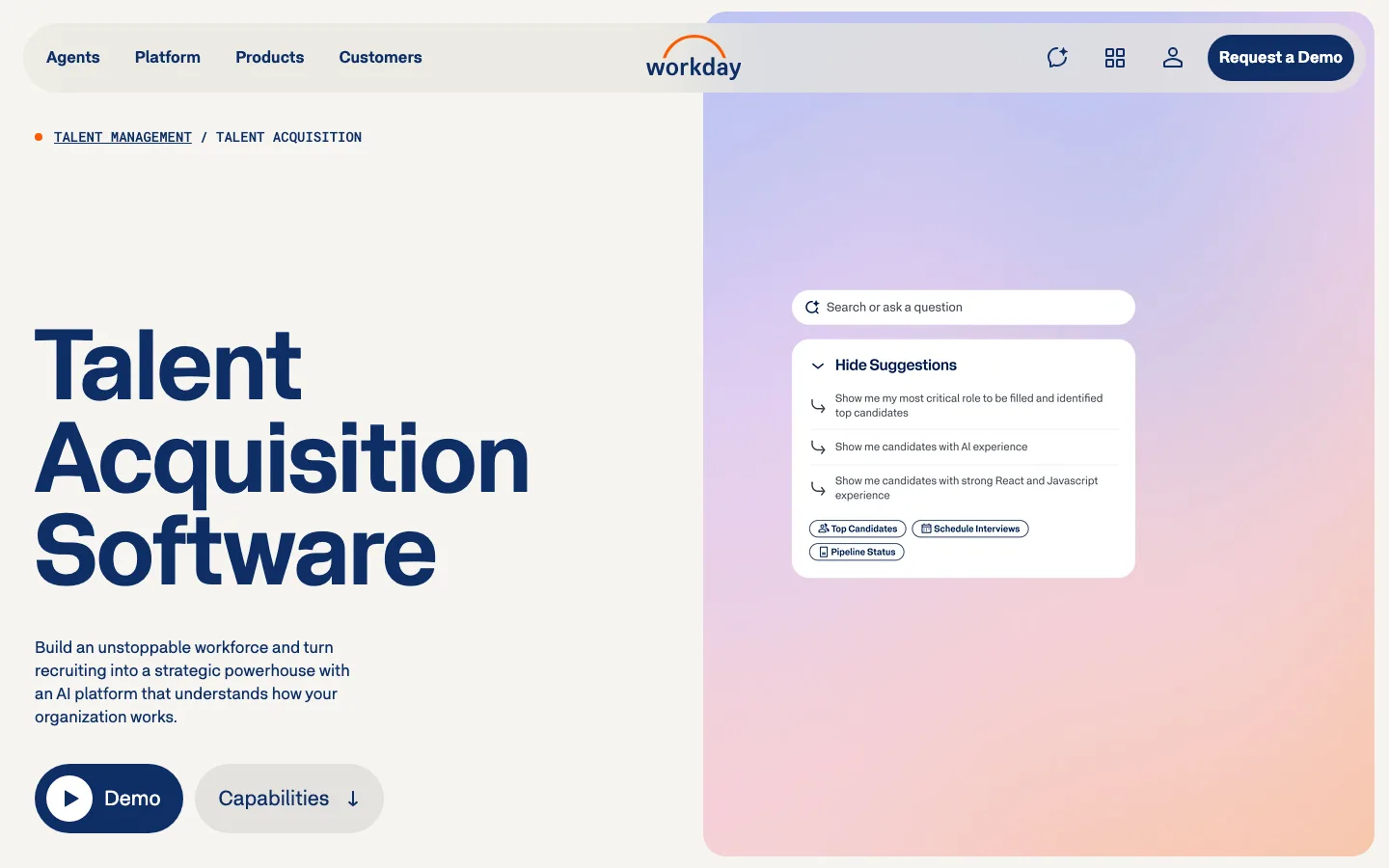 Workday Recruiting homepage