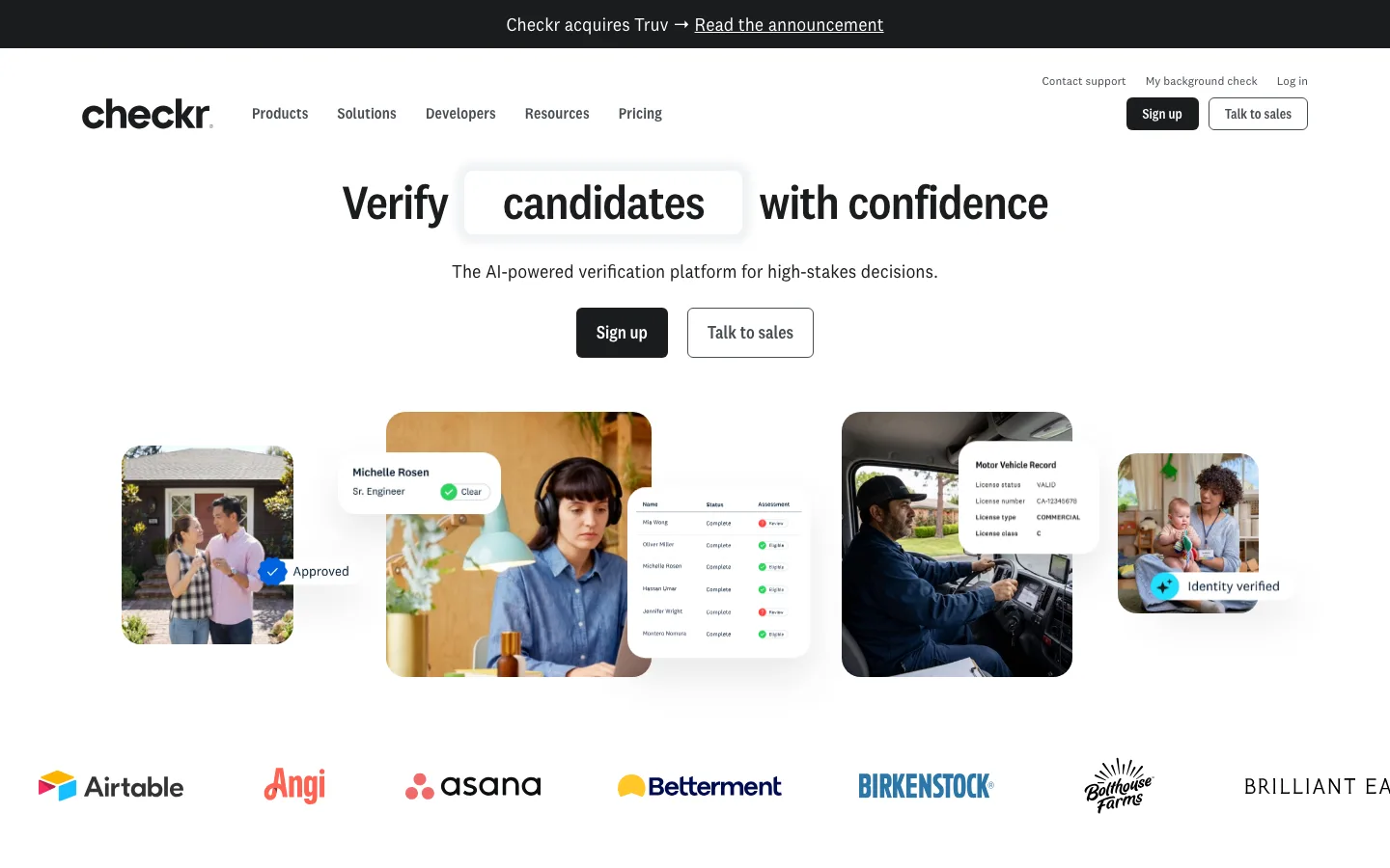 Checkr homepage