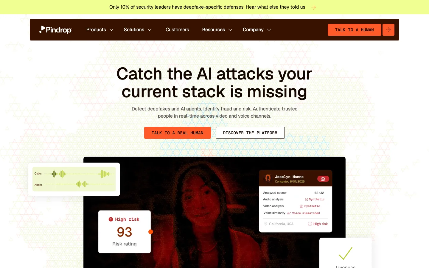 Pindrop homepage