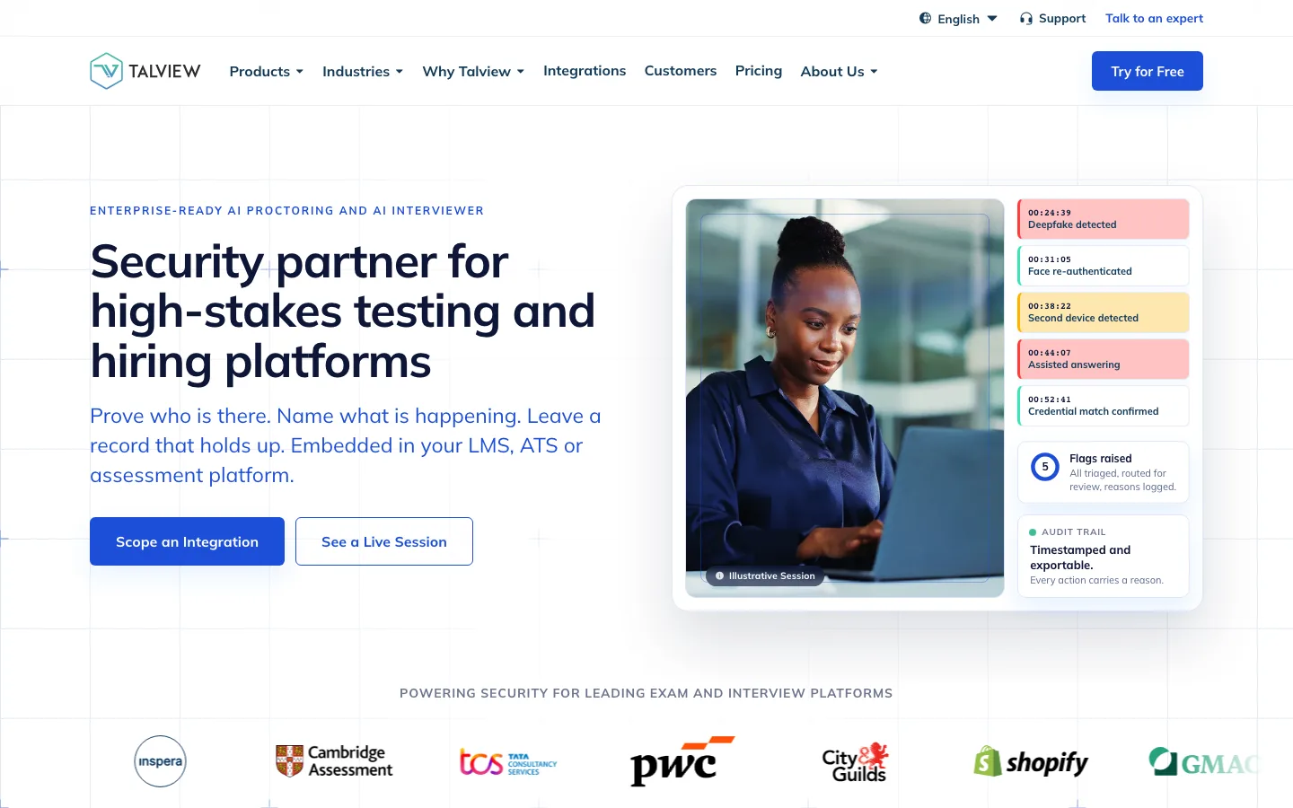 Talview homepage