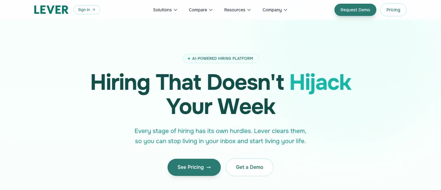 Lever homepage