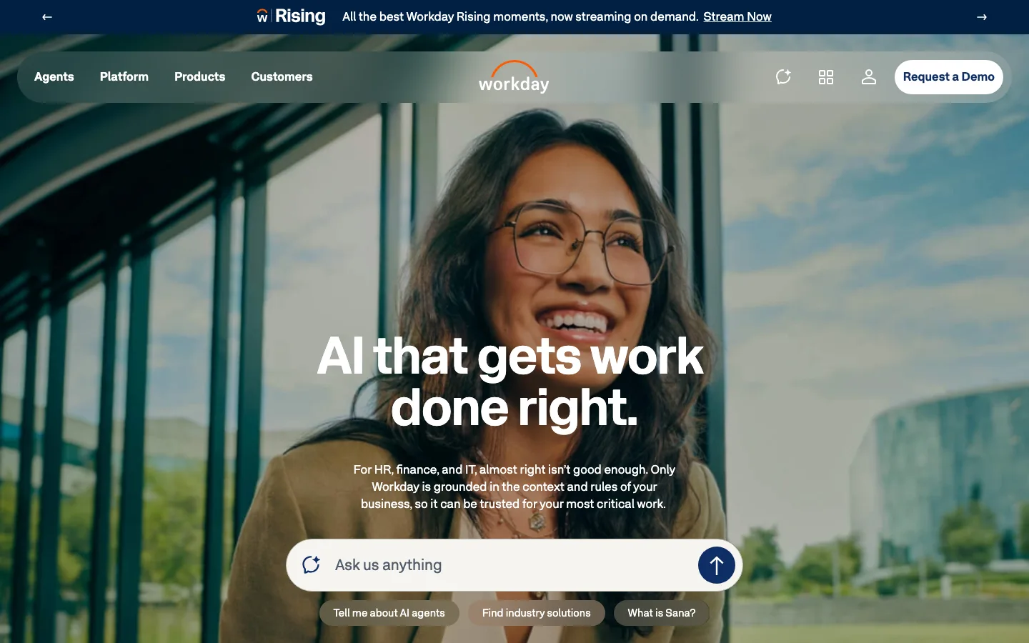 Workday homepage