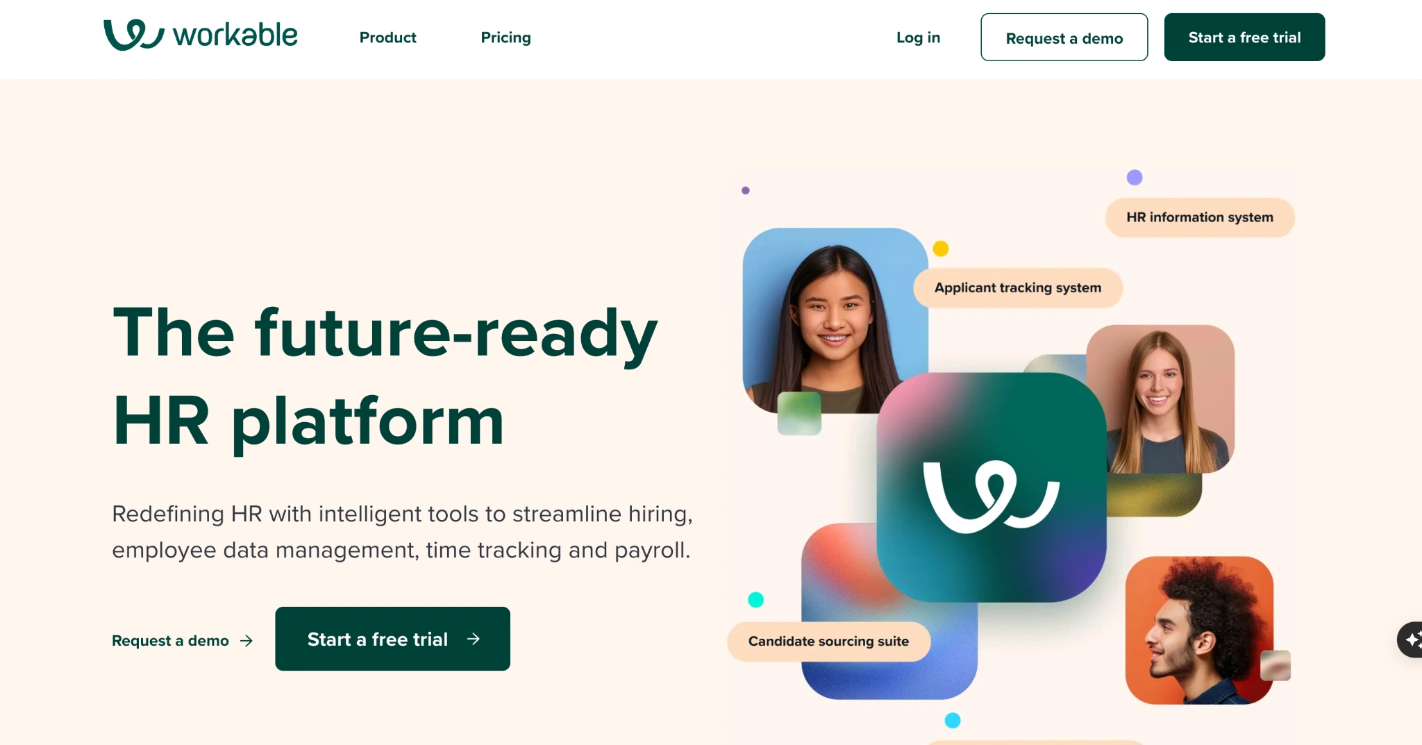 an image showing the homepage of the all-in-one software called Workable