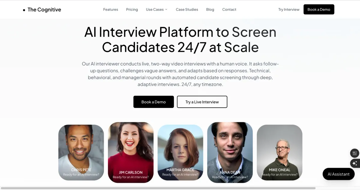 image of an AI video interviewing platform
