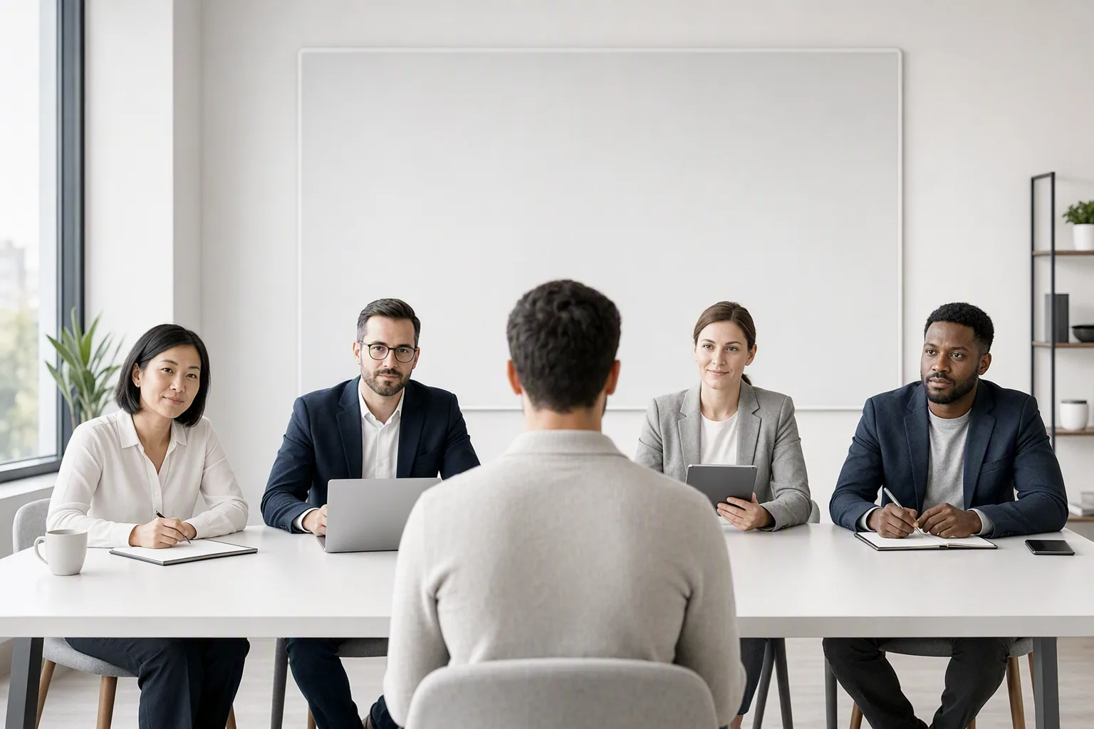 Structured panel interview with candidate and interviewers