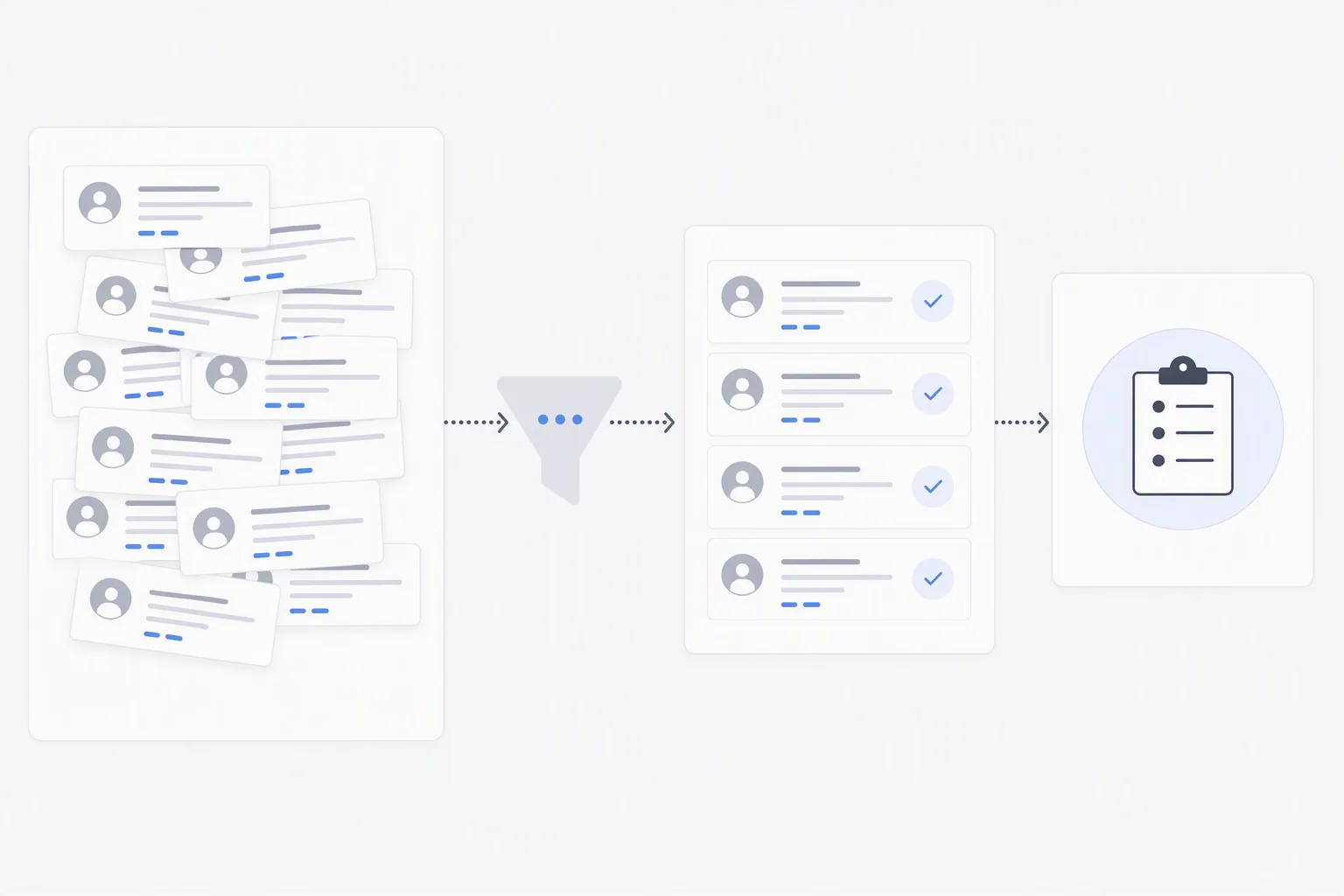 Candidate sourcing narrows noisy profiles into relevant matches