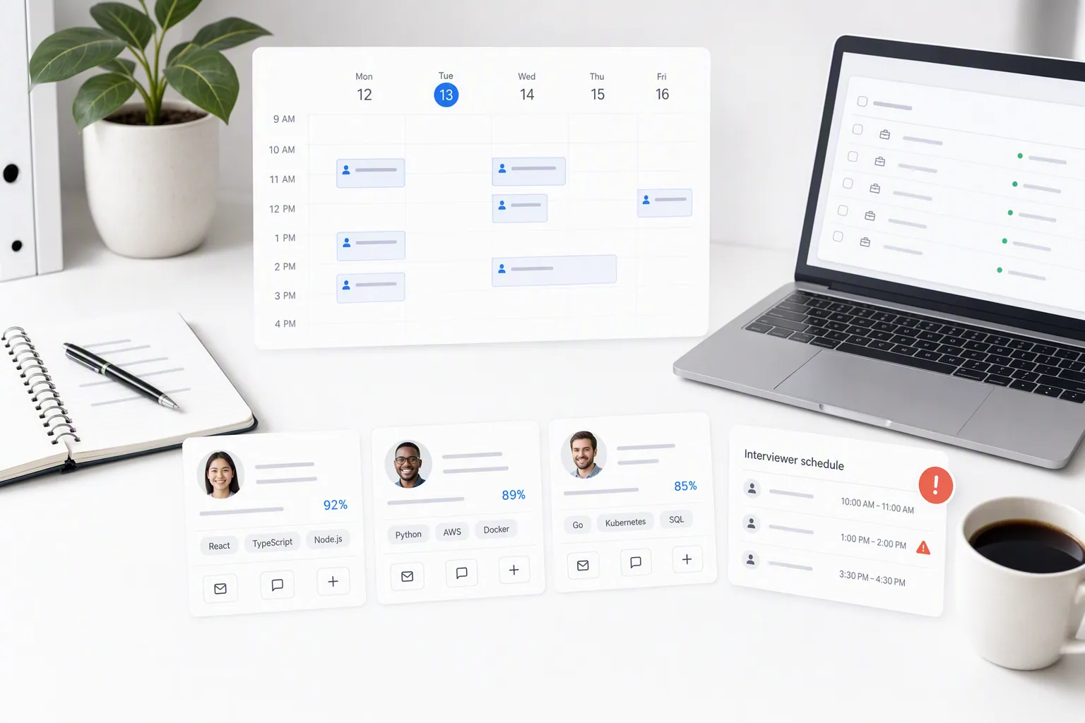 Automated recruiting software calendar and candidate workflow