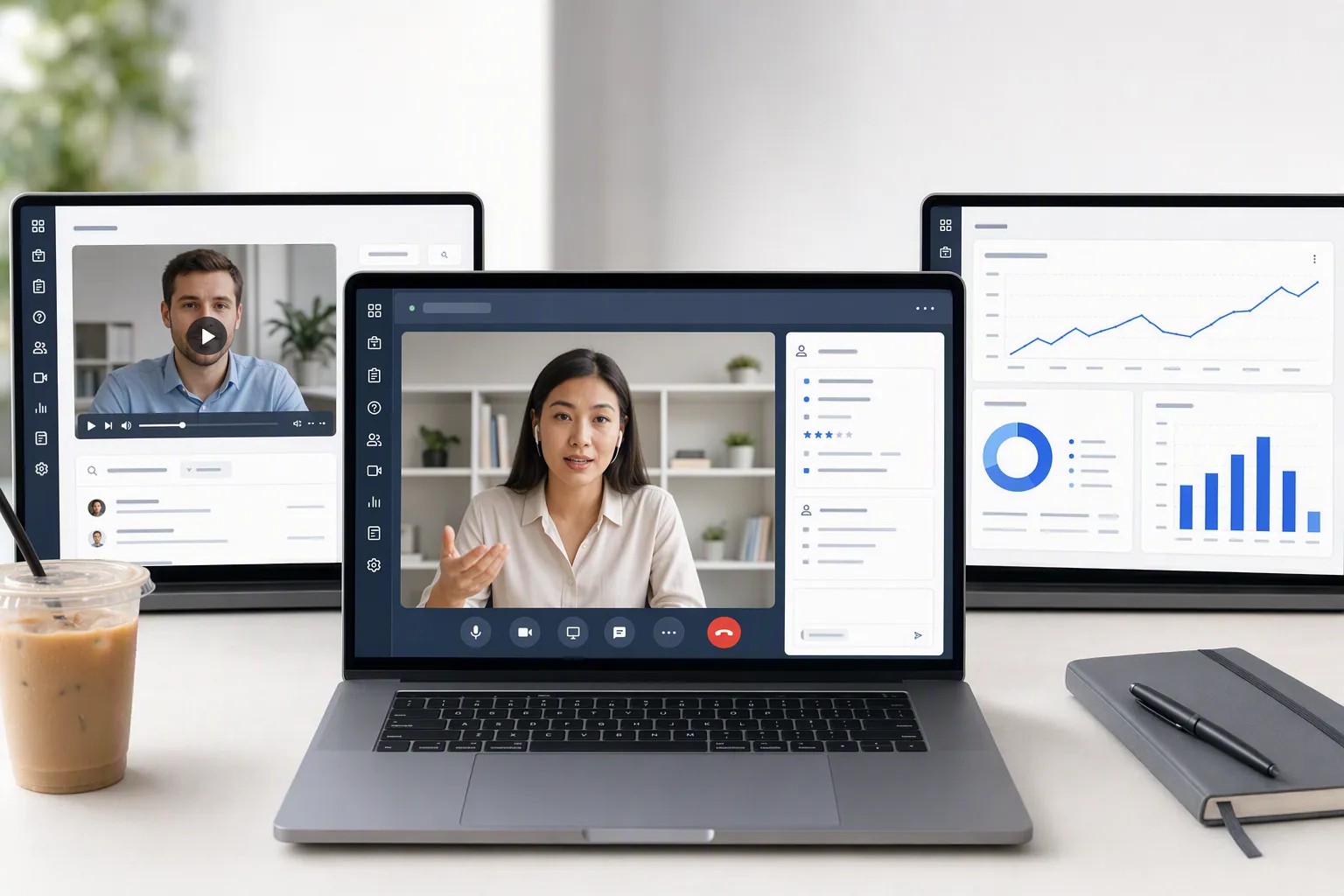 Recruiter comparing AI video interview software options