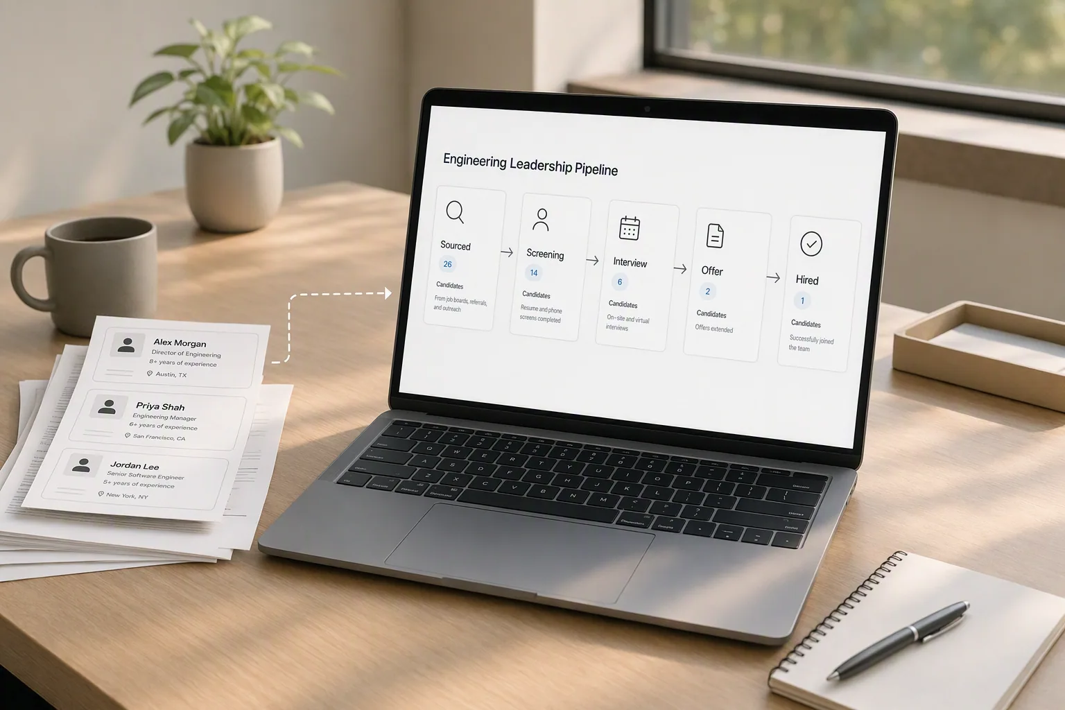 Applicant tracking system for small business organizing candidates