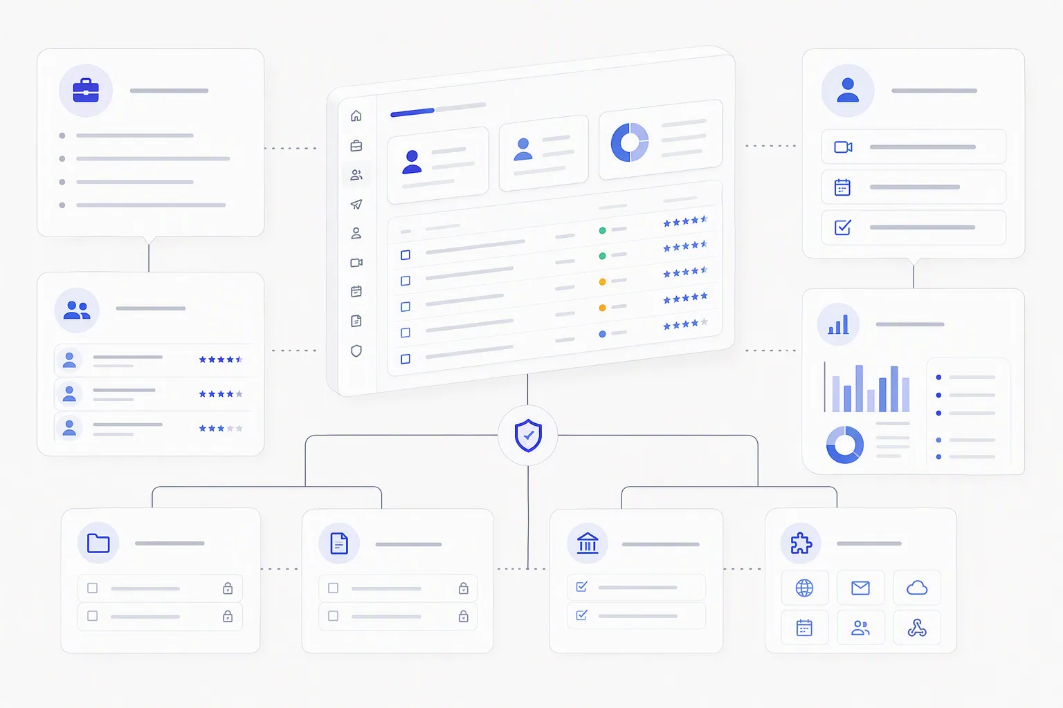 Online recruiting software category modules