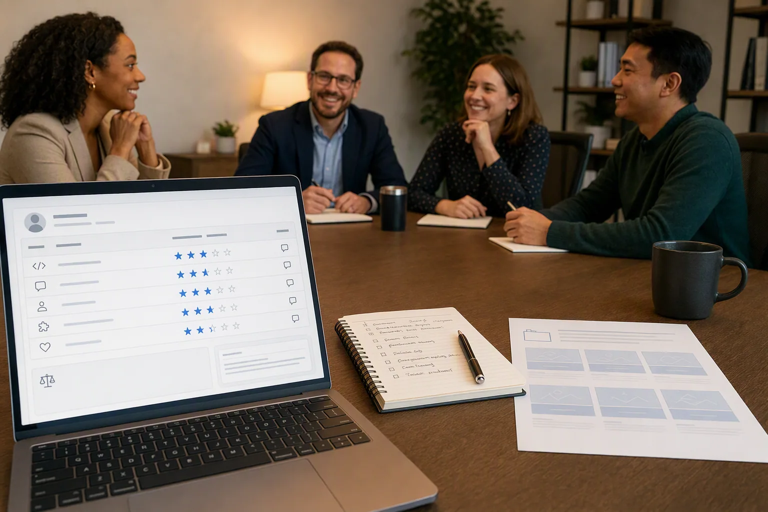 Hiring team discussing a personality hire decision