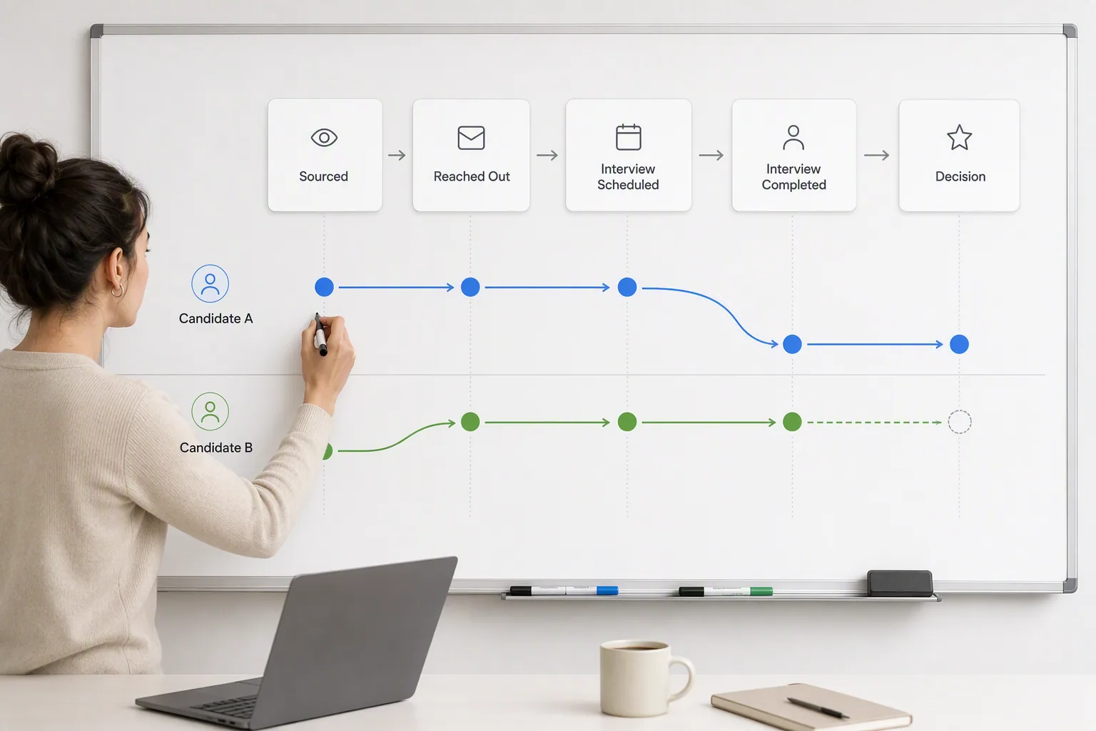 Recruiter mapping first recruiting automation steps