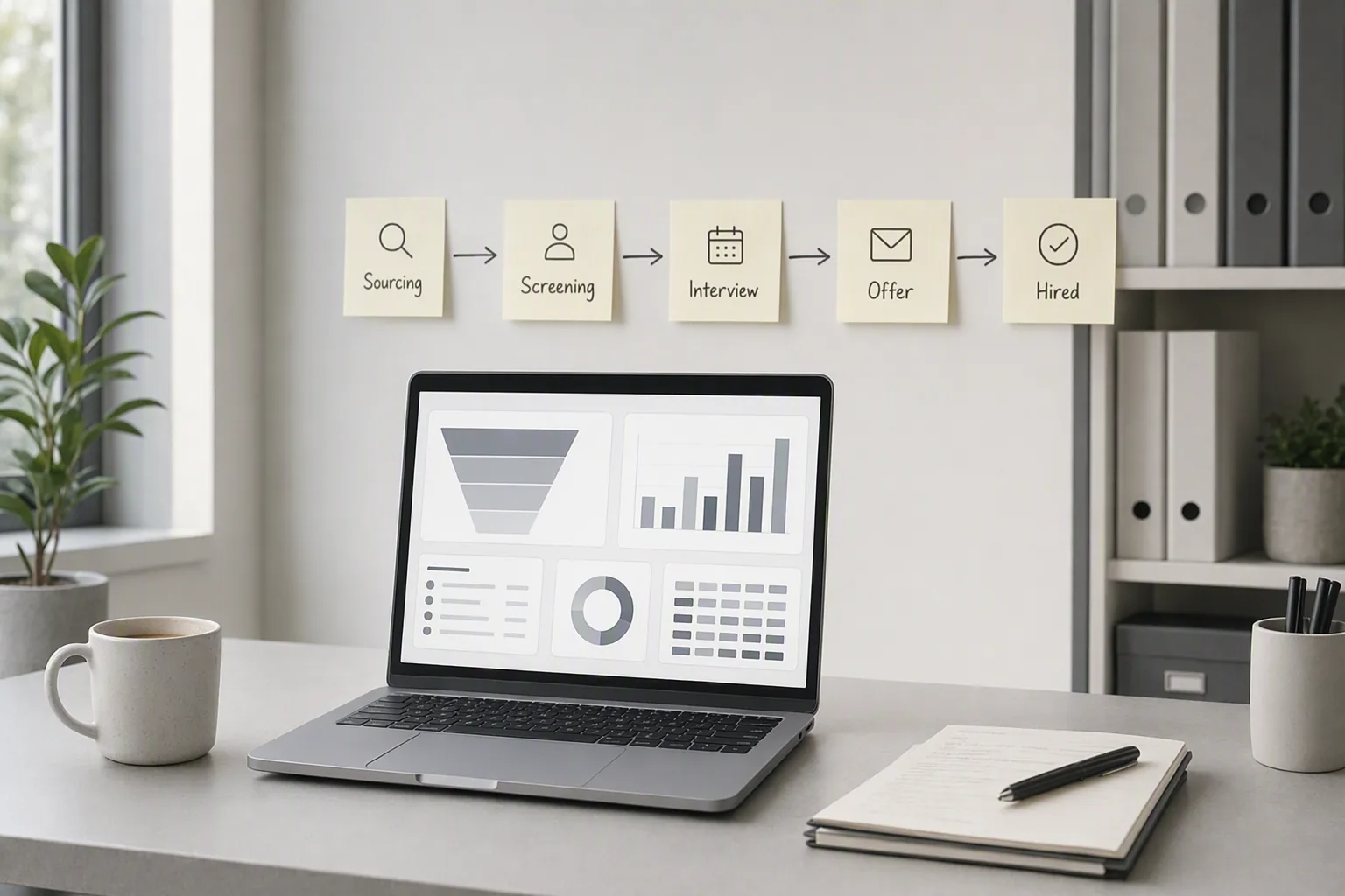 Recruitment funnel conversion rates dashboard review