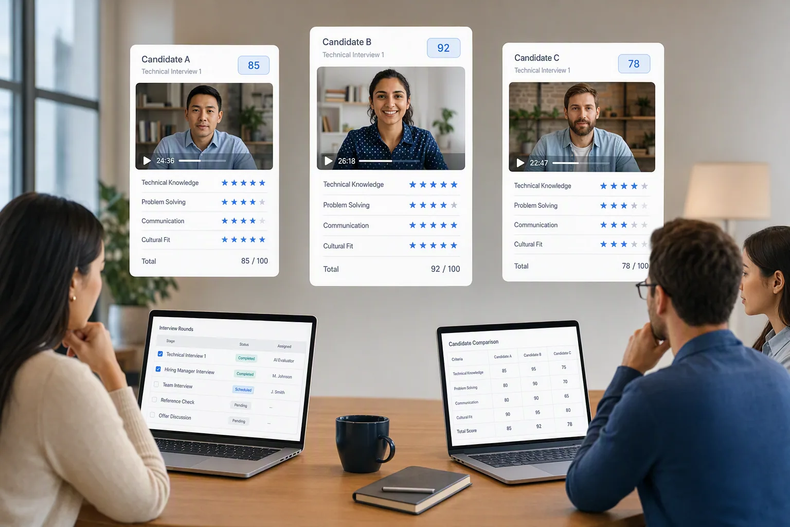 Video interview platforms compared by review evidence