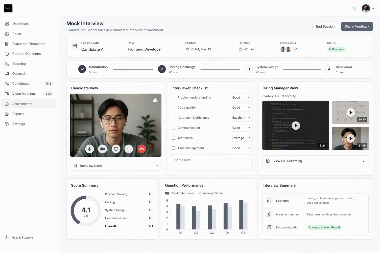 Testing a video interview platform before buying