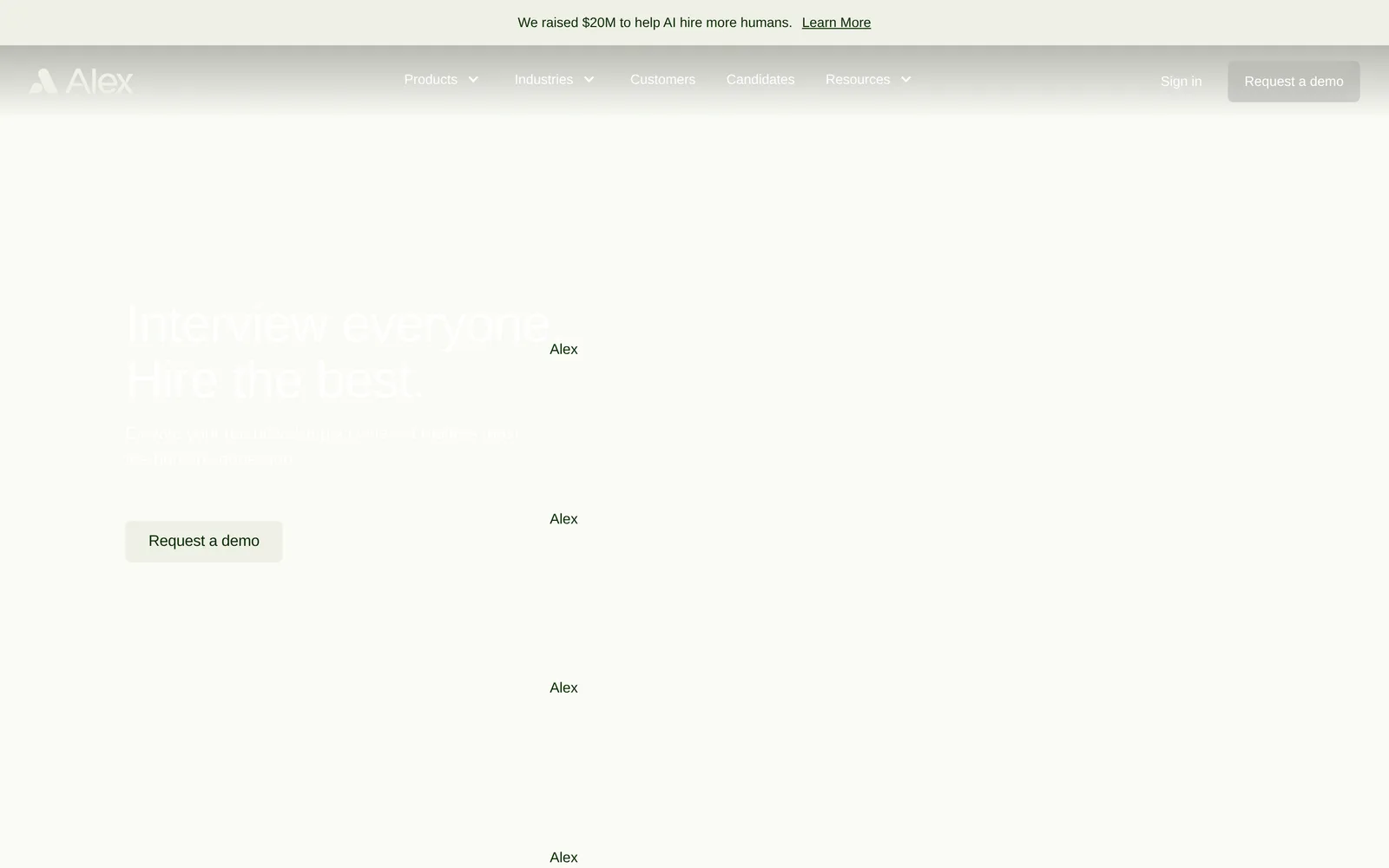 Alex homepage